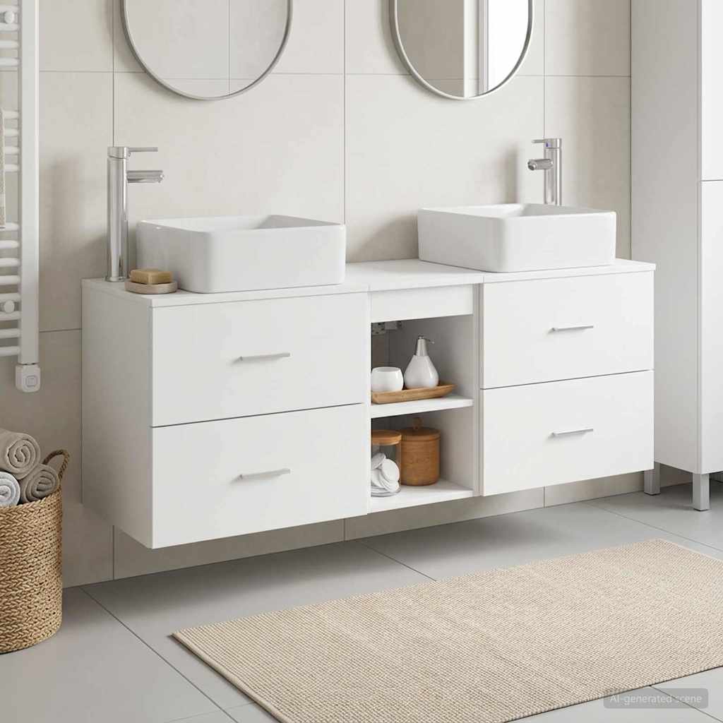 Ensemble d'armoire de salle de bain 3 pc Blanc