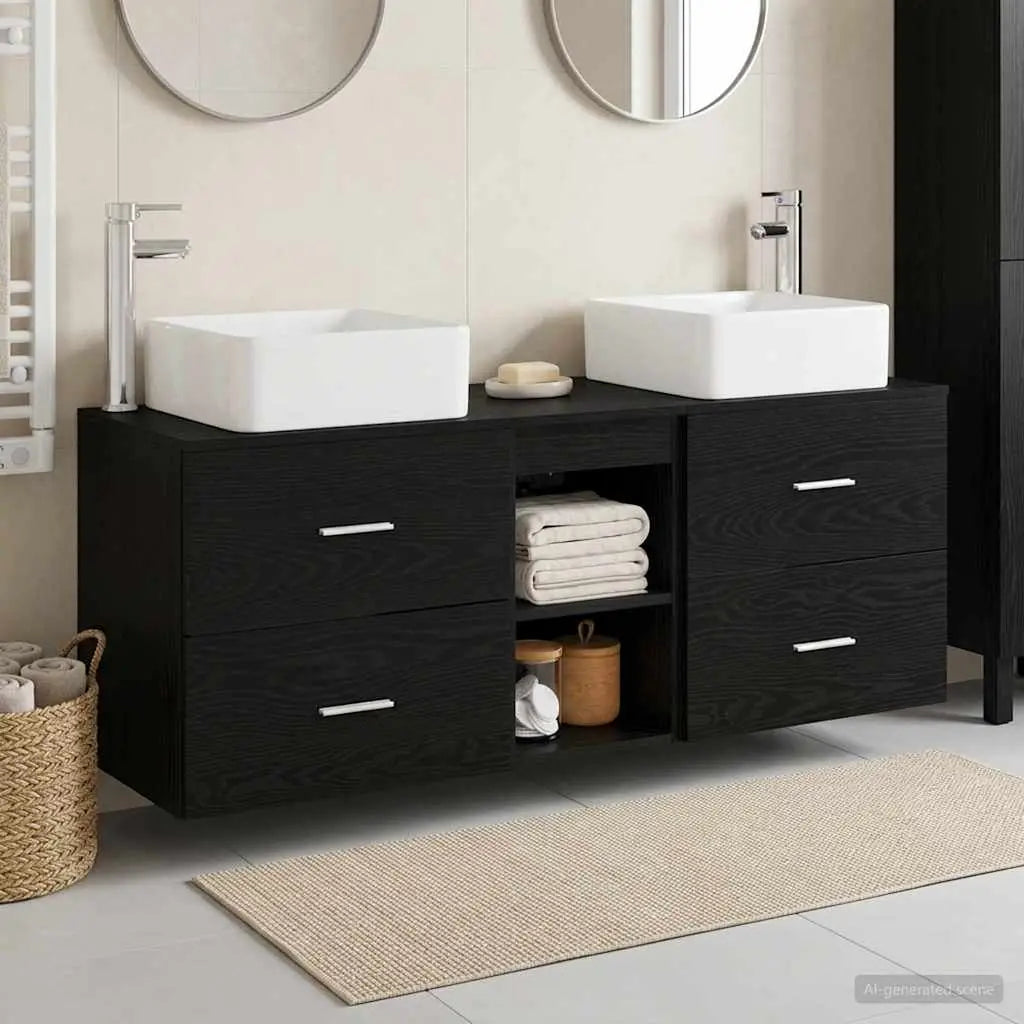 Ensemble d’armoire de salle de bain 3 pc Chêne noir - XIOS