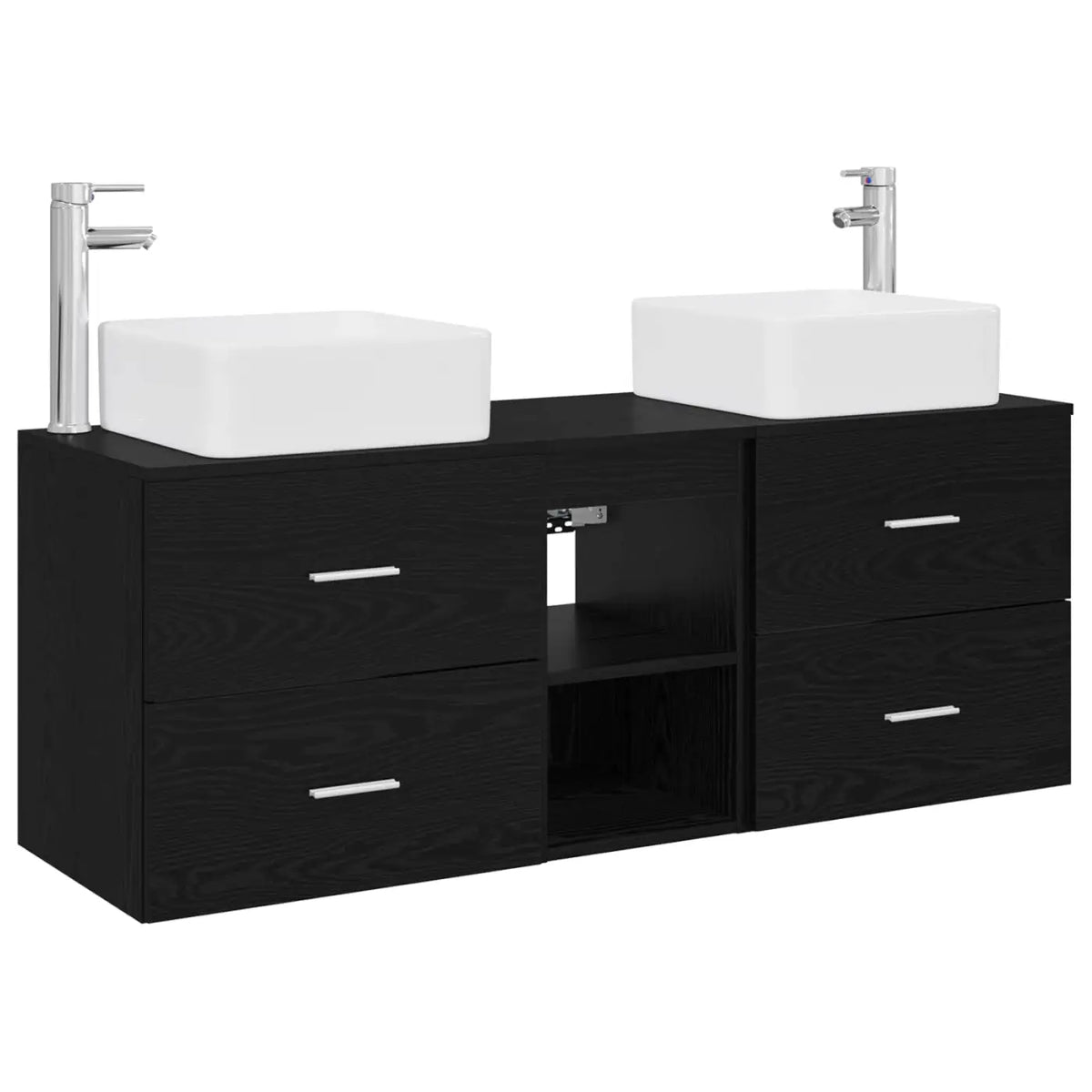 Ensemble d’armoire de salle de bain 3 pc Chêne noir - XIOS