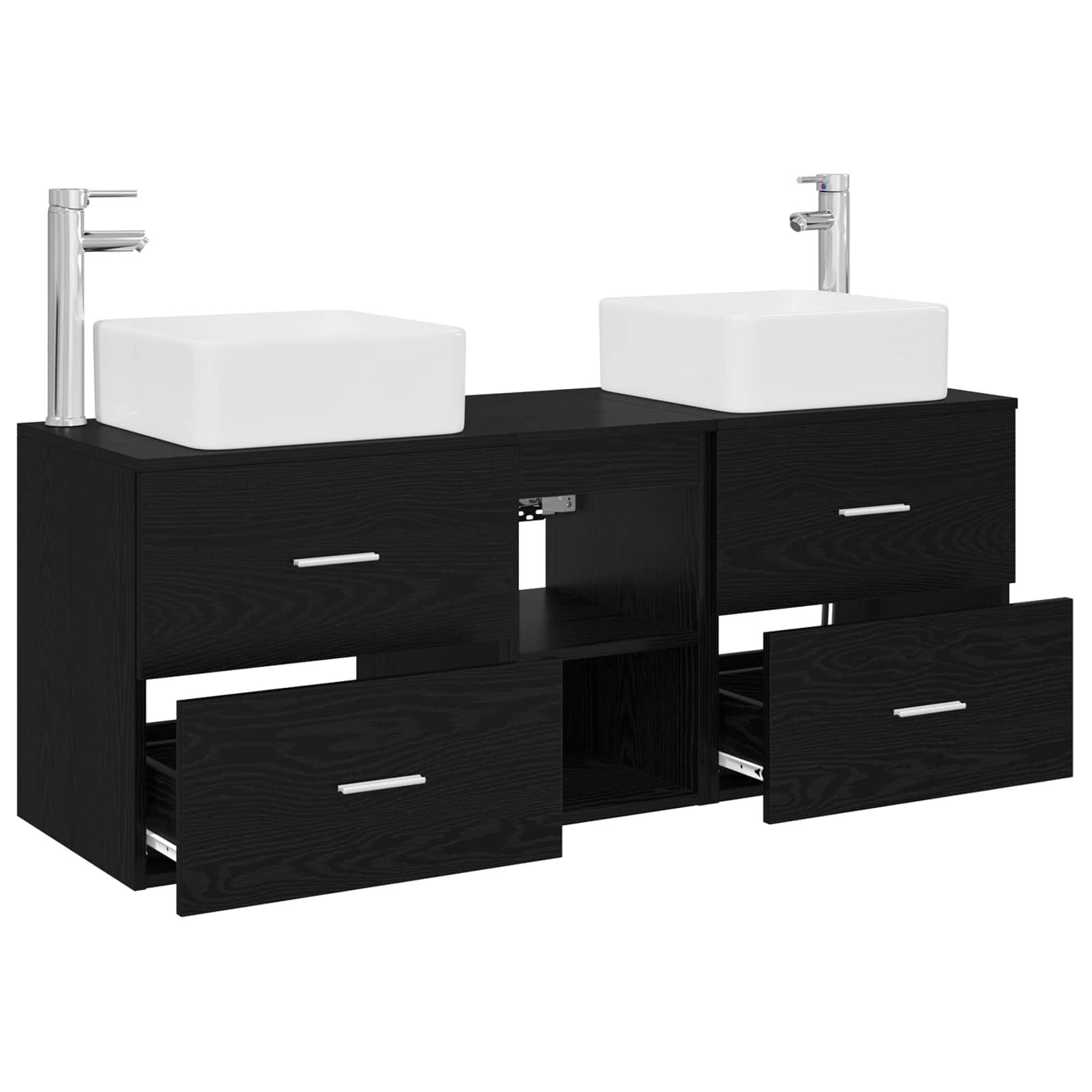 Ensemble d'armoire de salle de bain 3 pc Chêne noir