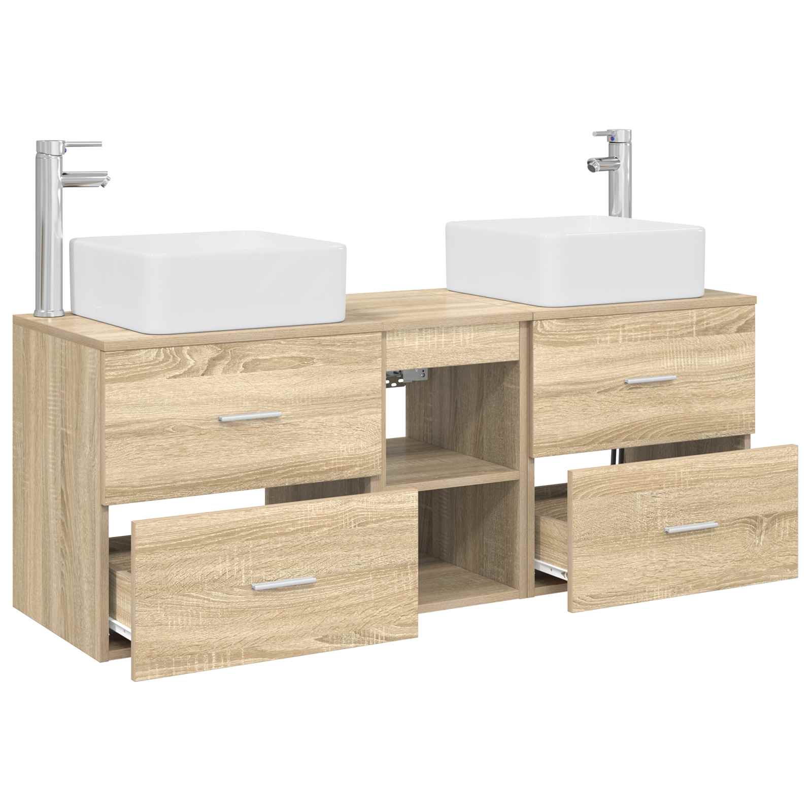 Ensemble d'armoire de salle de bain 3 pc Chêne Sonoma