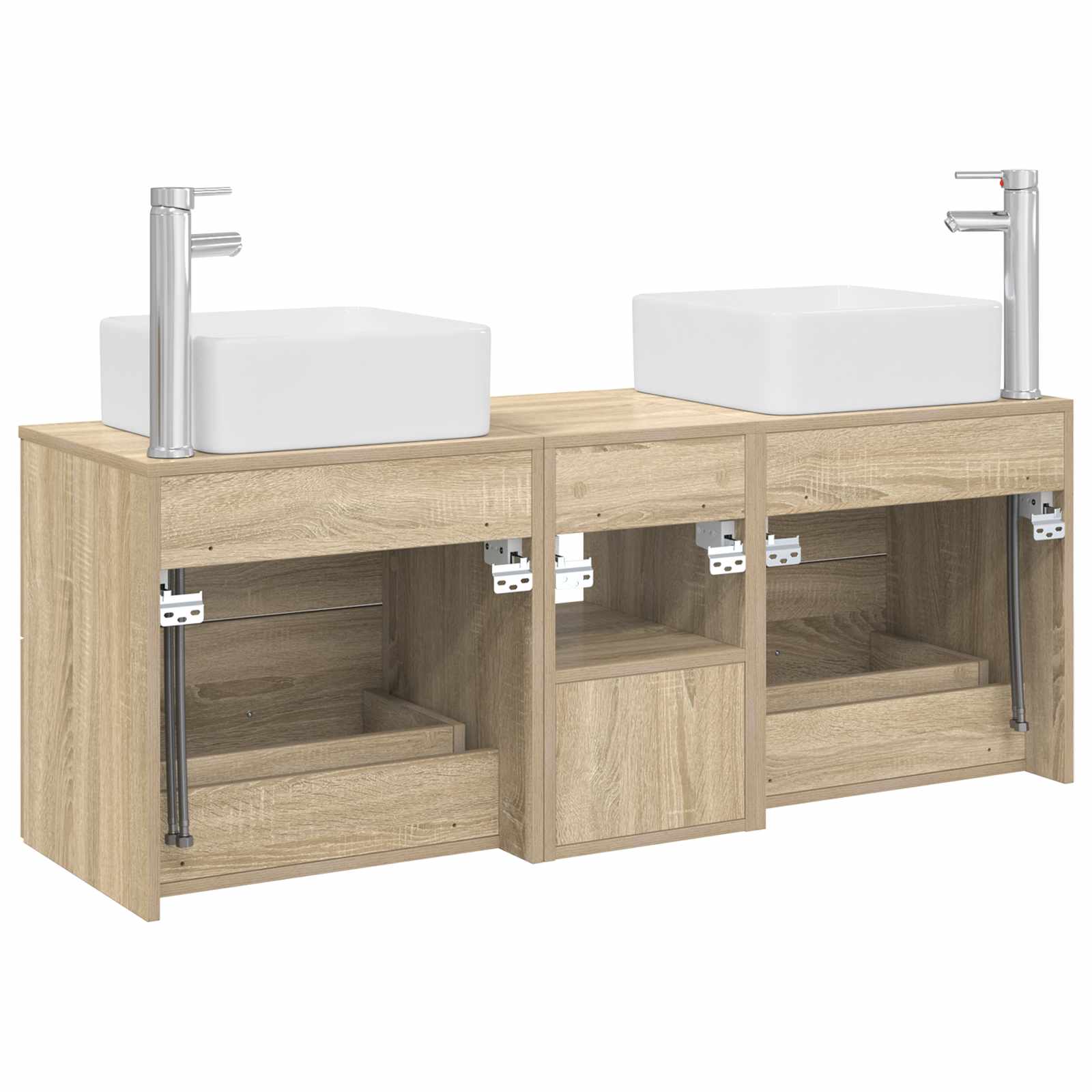 Ensemble d'armoire de salle de bain 3 pc Chêne Sonoma