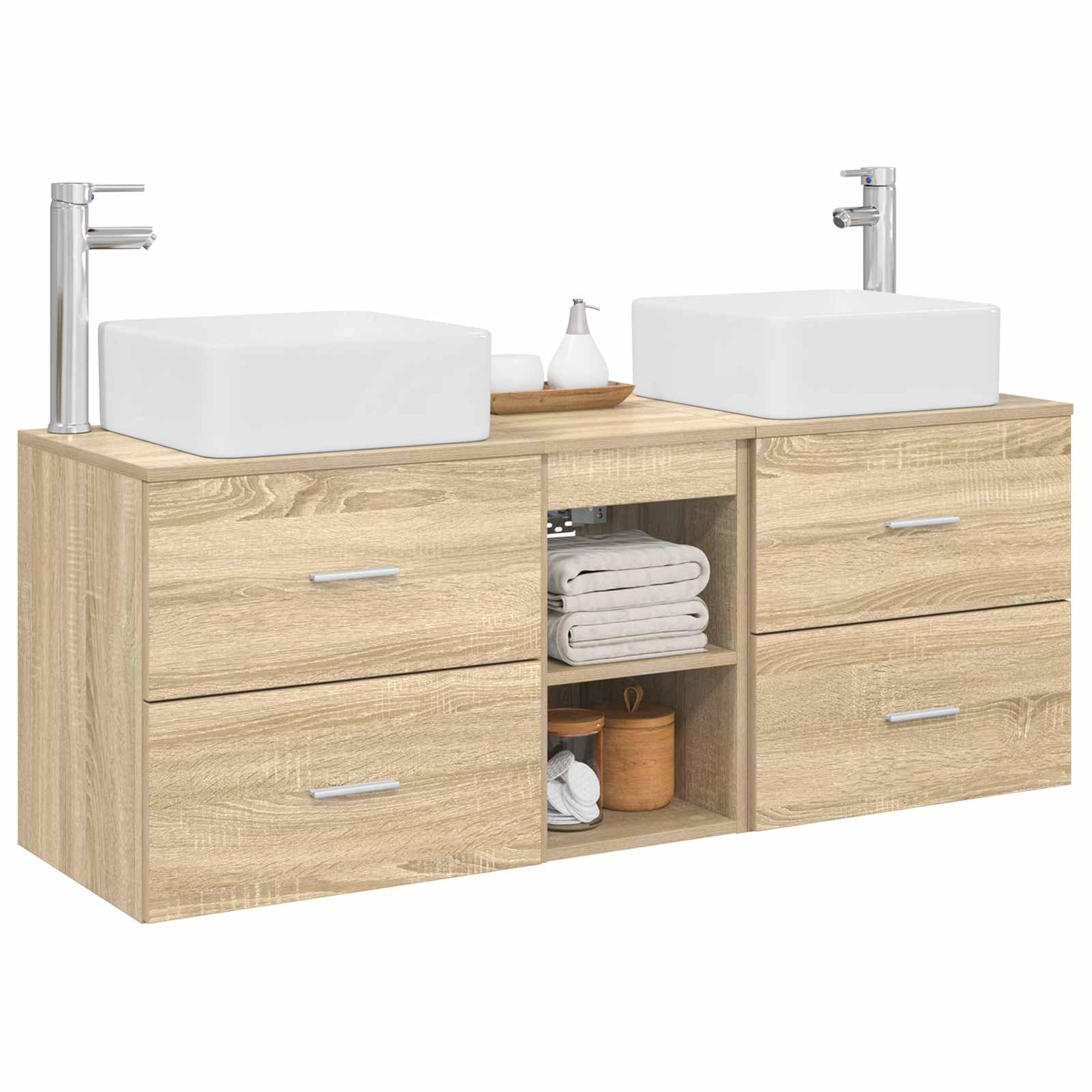 Ensemble d'armoire de salle de bain 3 pc Chêne Sonoma