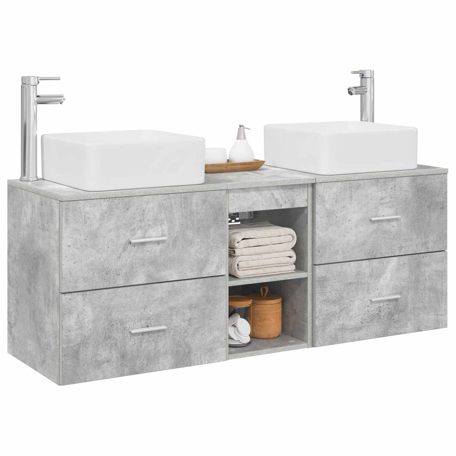 Ensemble d'armoire de salle de bain 3 pc Gris béton
