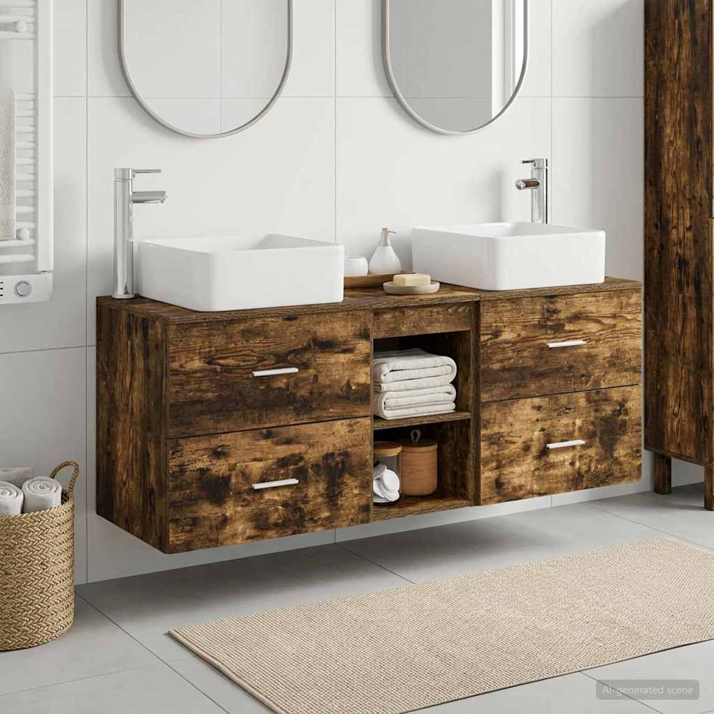 Ensemble d'armoire de salle de bain 3 pc Chêne fumé