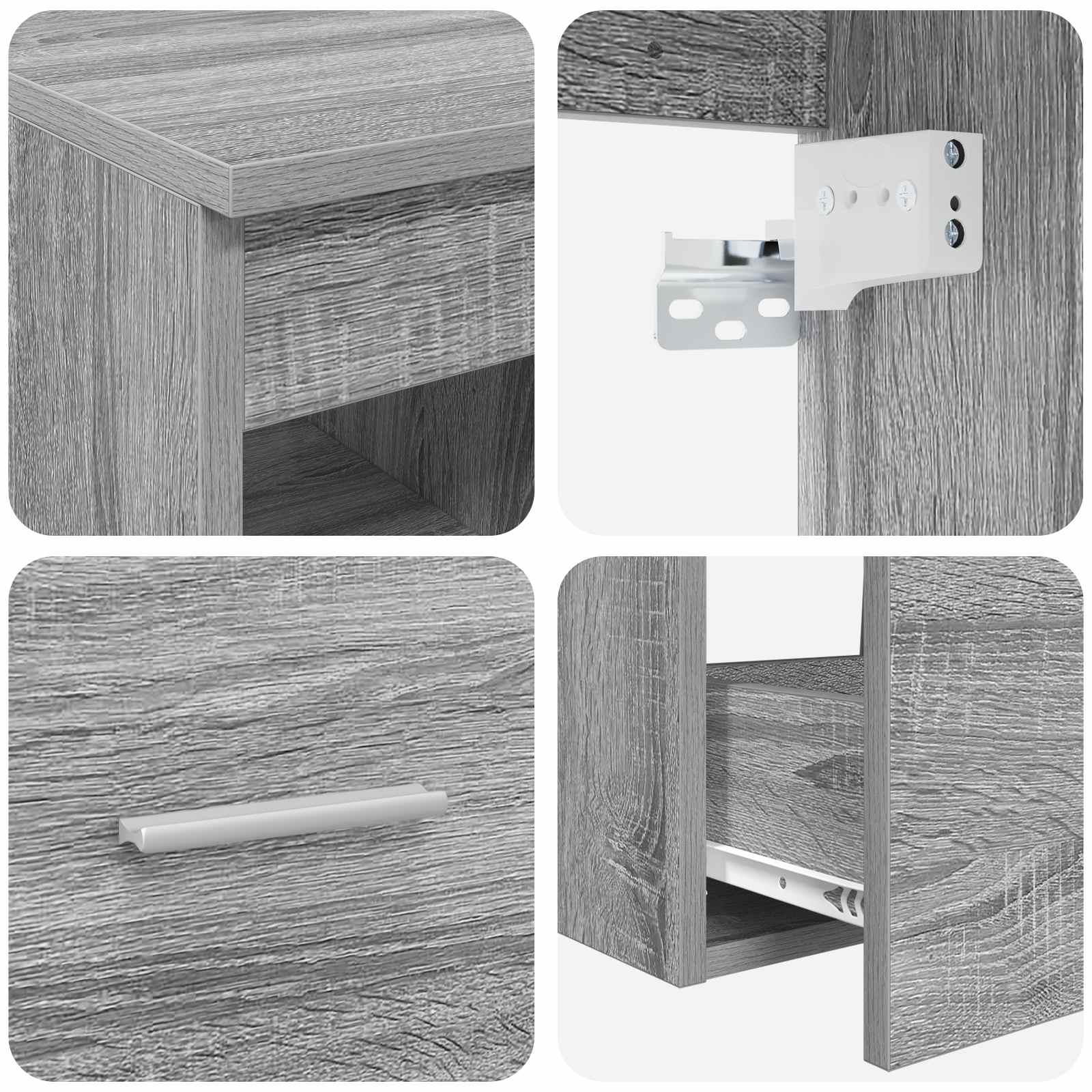 Ensemble d'armoire de salle de bain 3 pc Sonoma gris