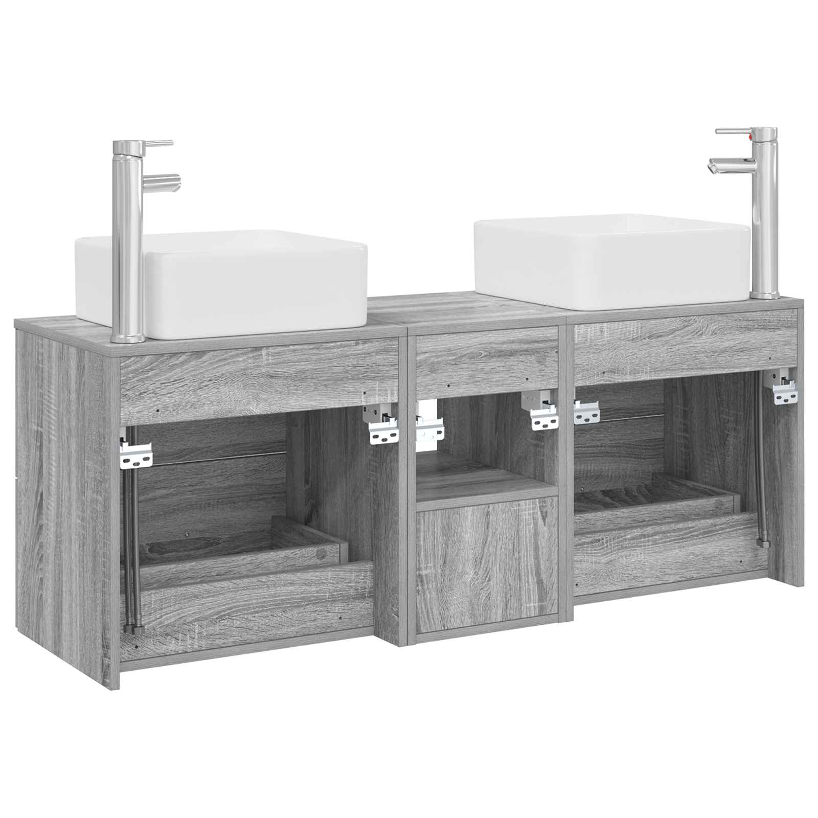 Ensemble d'armoire de salle de bain 3 pc Sonoma gris