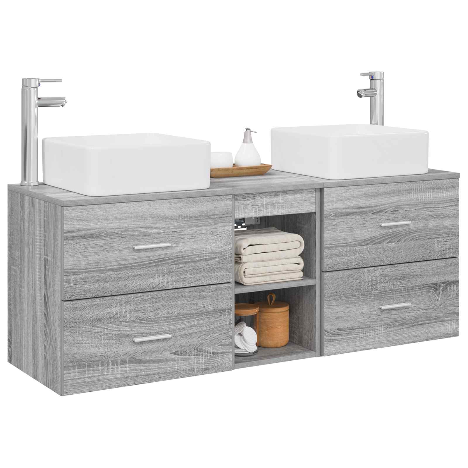 Ensemble d'armoire de salle de bain 3 pc Sonoma gris