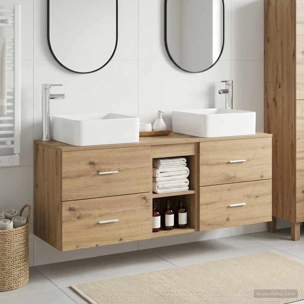 Ensemble d'armoire de salle de bain 3 pc Chêne artisanal