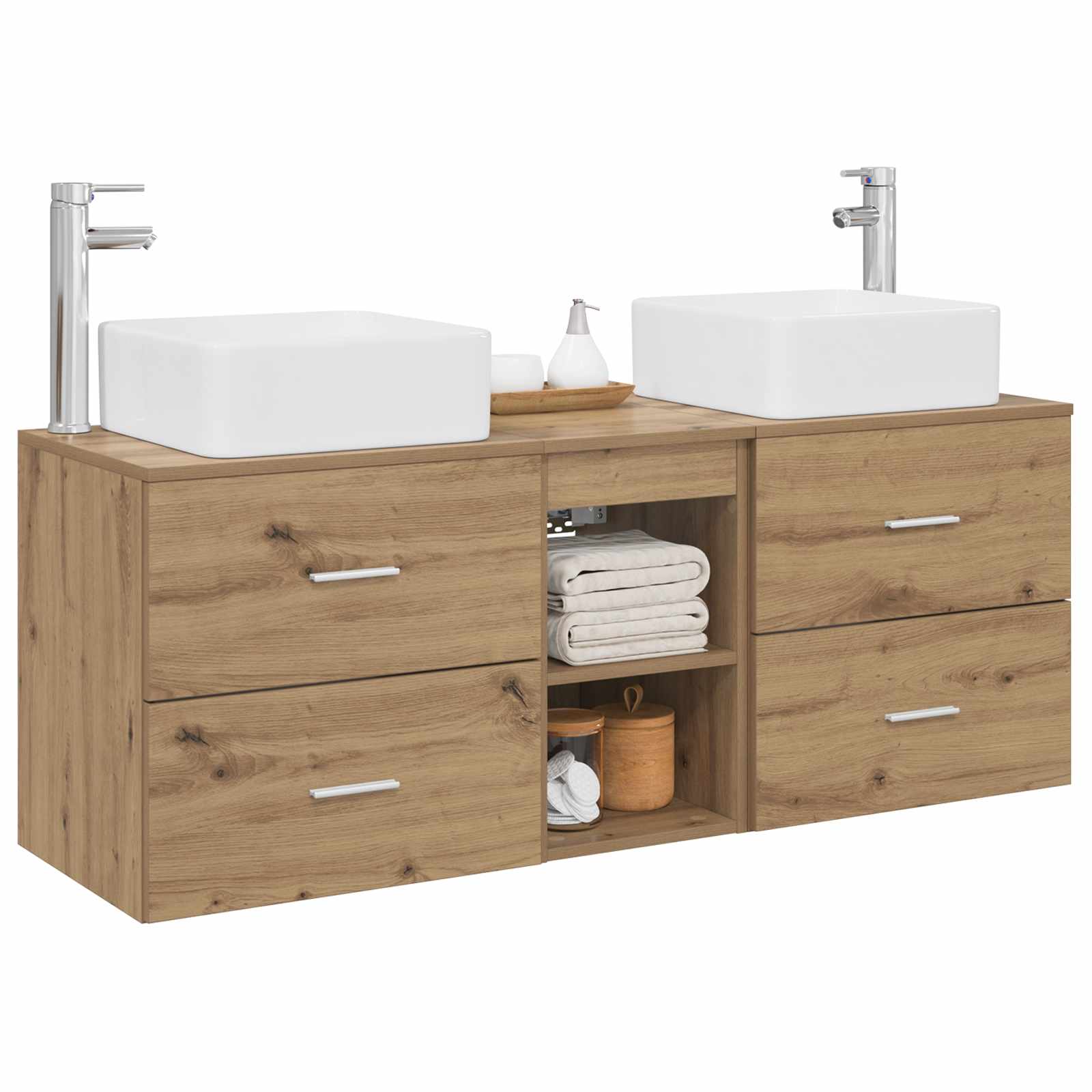 Ensemble d'armoire de salle de bain 3 pc Chêne artisanal