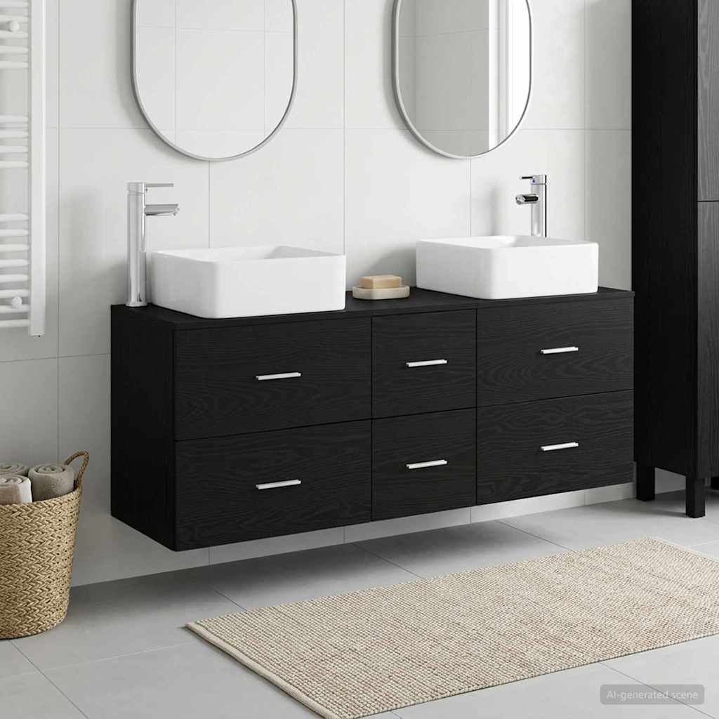 Ensemble d'armoire de salle de bain 3 pc Noir 49,5 x 41 x 63 cm