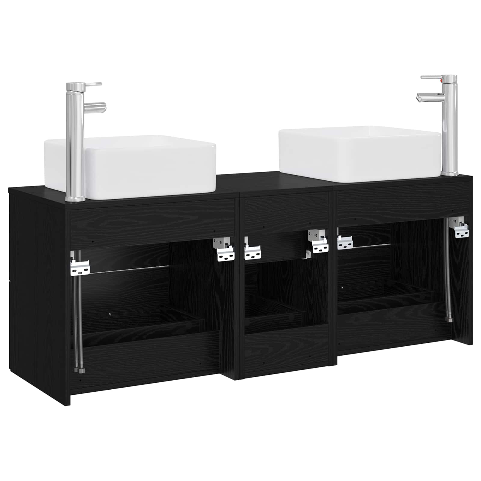 Ensemble d'armoire de salle de bain 3 pc Noir 49,5 x 41 x 63 cm