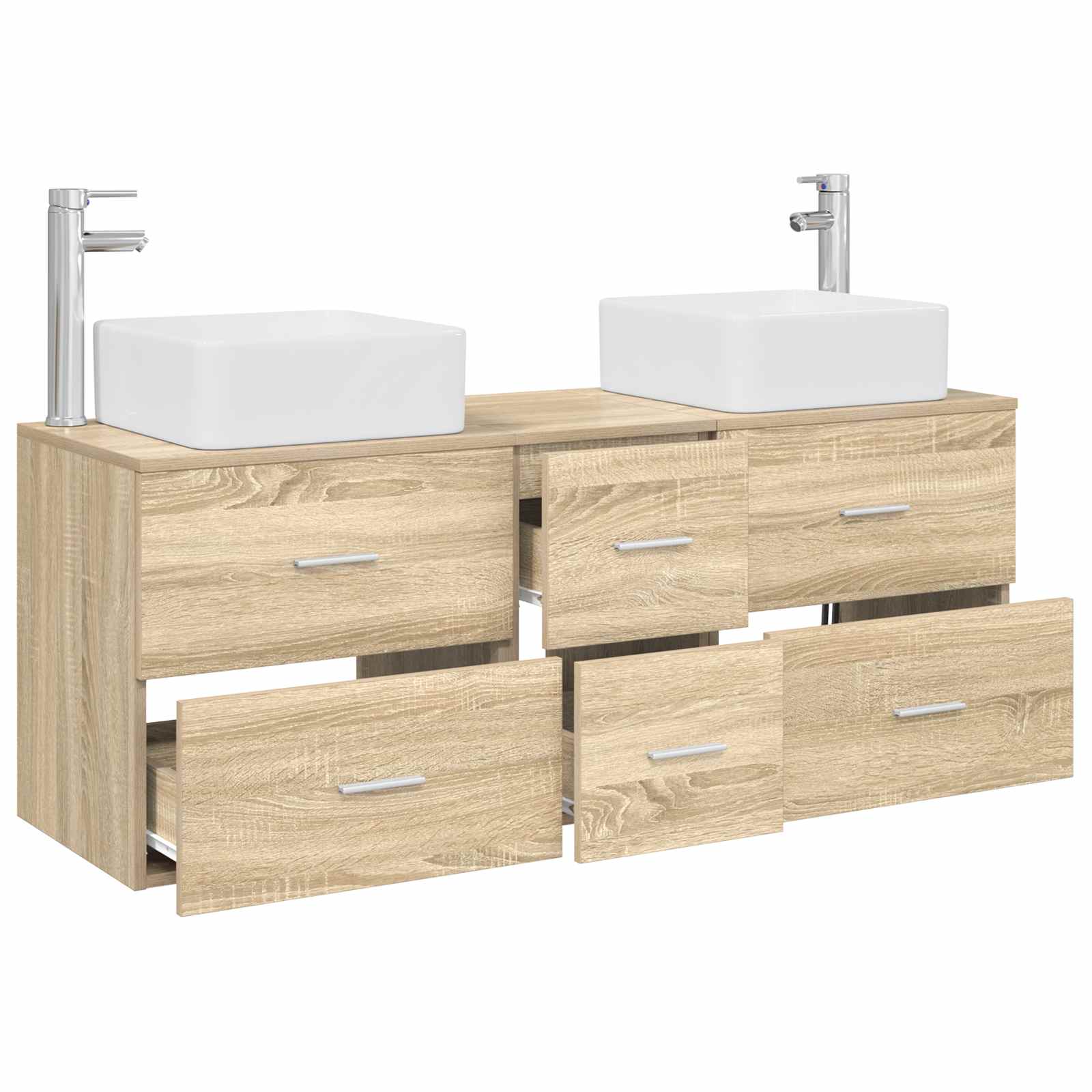 Ensemble d'armoire de salle de bain 3 pc Chêne Sonoma
