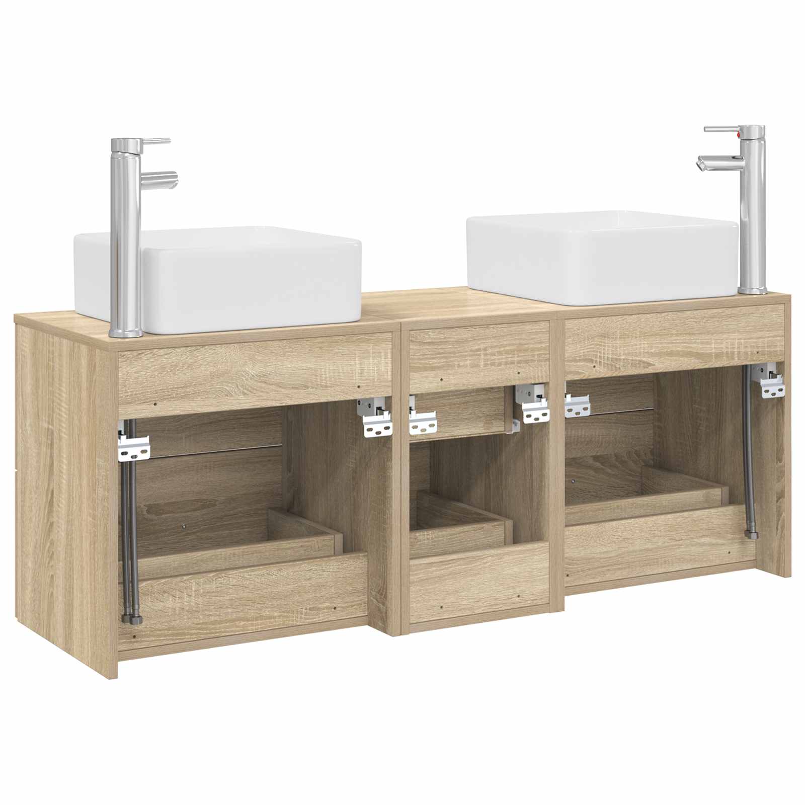 Ensemble d'armoire de salle de bain 3 pc Chêne Sonoma