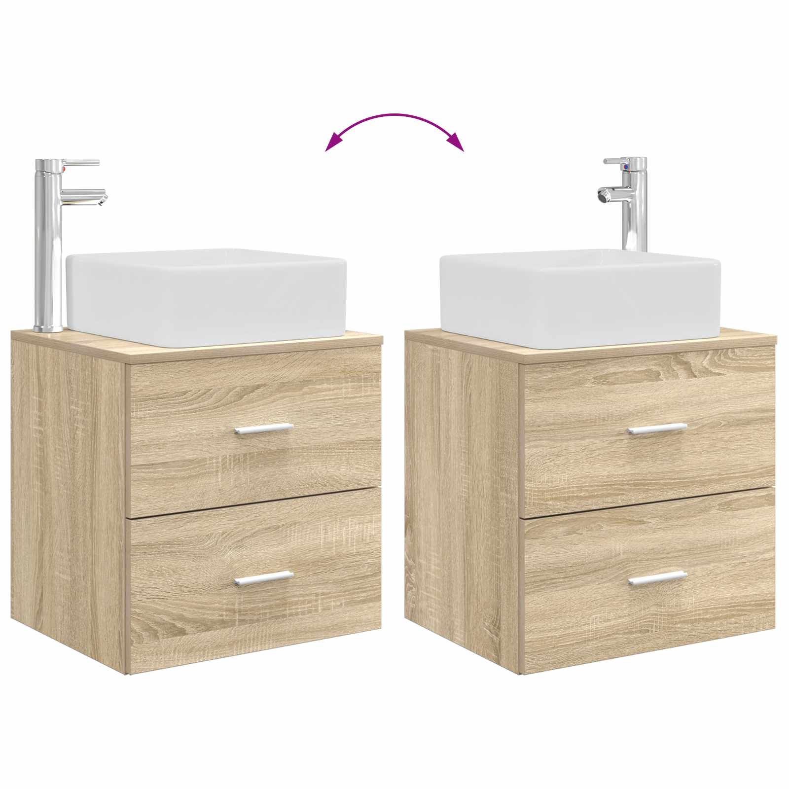 Ensemble d'armoire de salle de bain 3 pc Chêne Sonoma