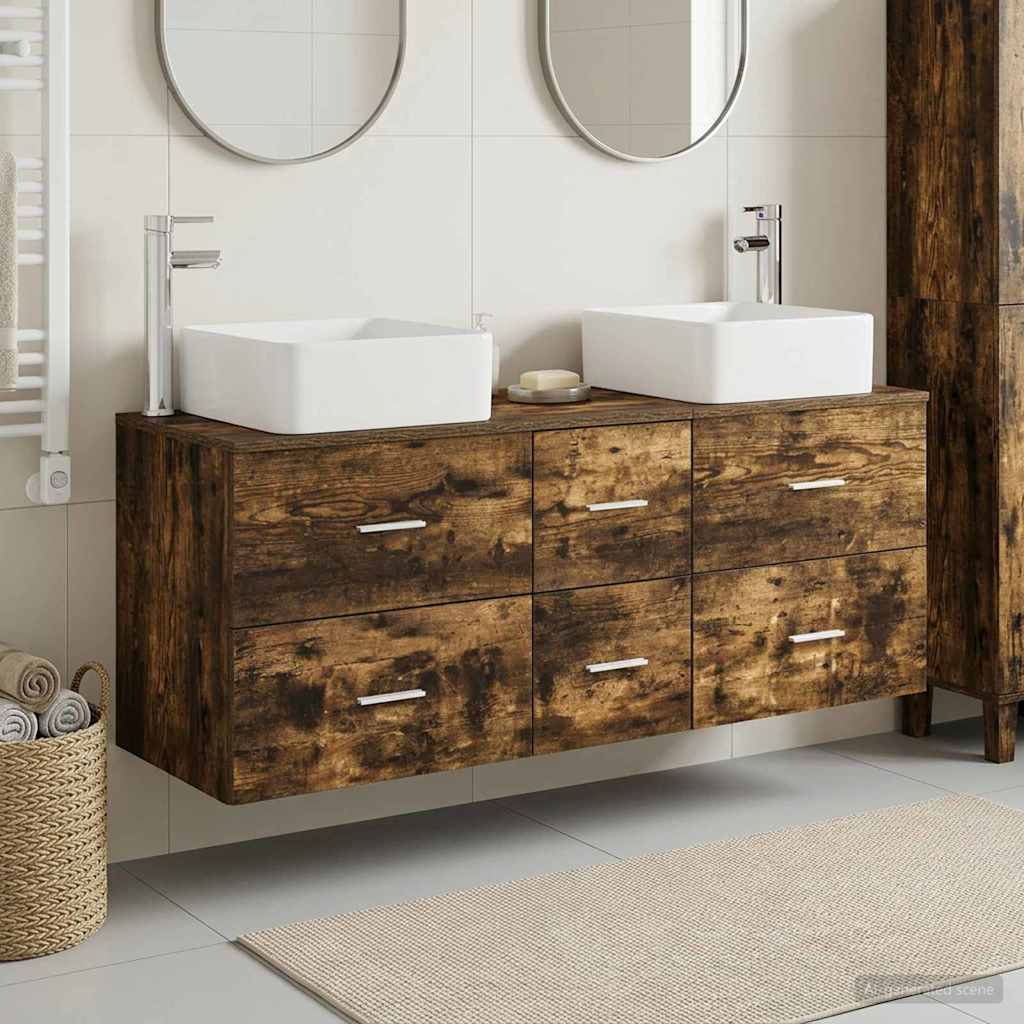 Ensemble d'armoire de salle de bain 3 pc Chêne fumé