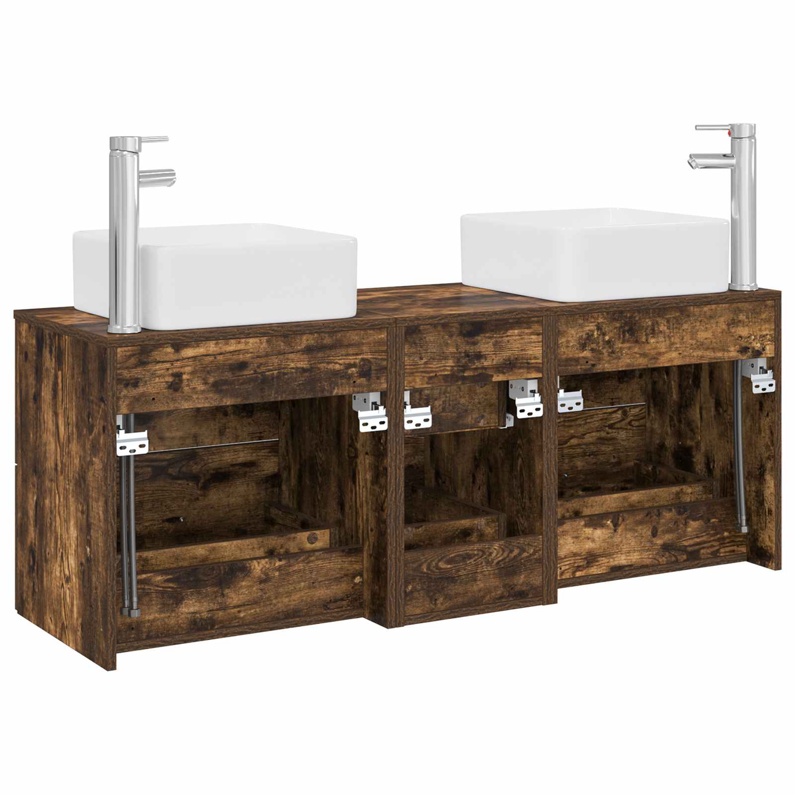 Ensemble d'armoire de salle de bain 3 pc Chêne fumé
