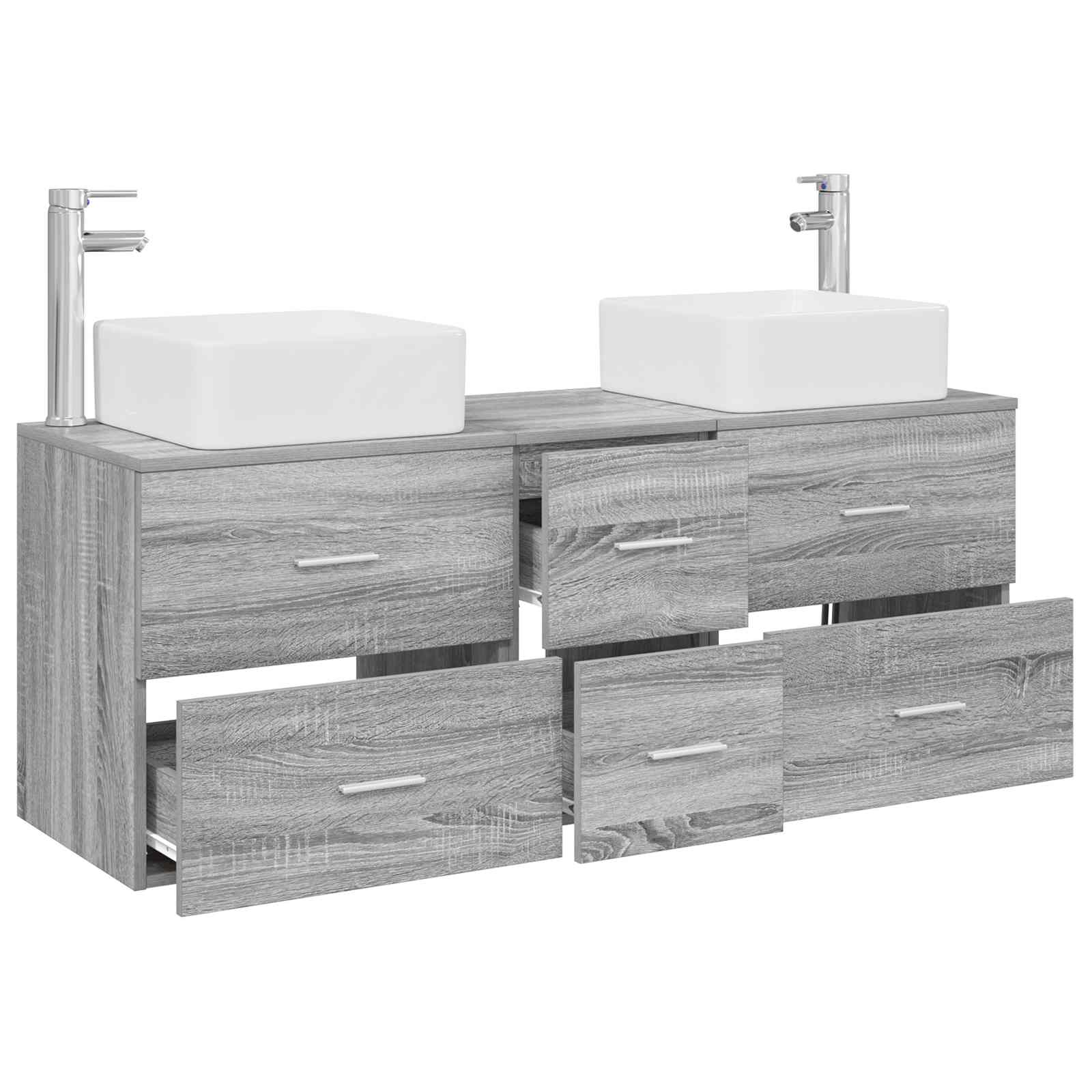Ensemble d'armoire de salle de bain 3 pc Sonoma gris