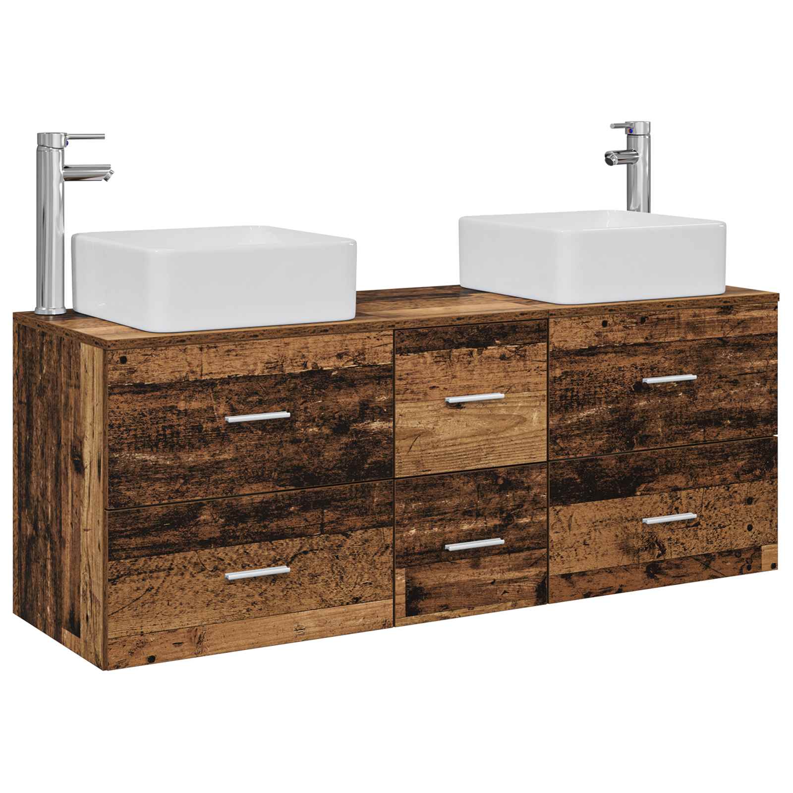 Ensemble d'armoire de salle de bain 3 pc Bois ancien