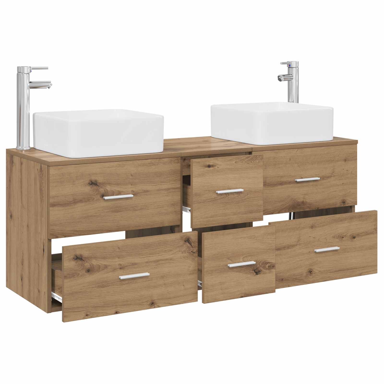 Ensemble d'armoire de salle de bain 3 pc Chêne artisanal