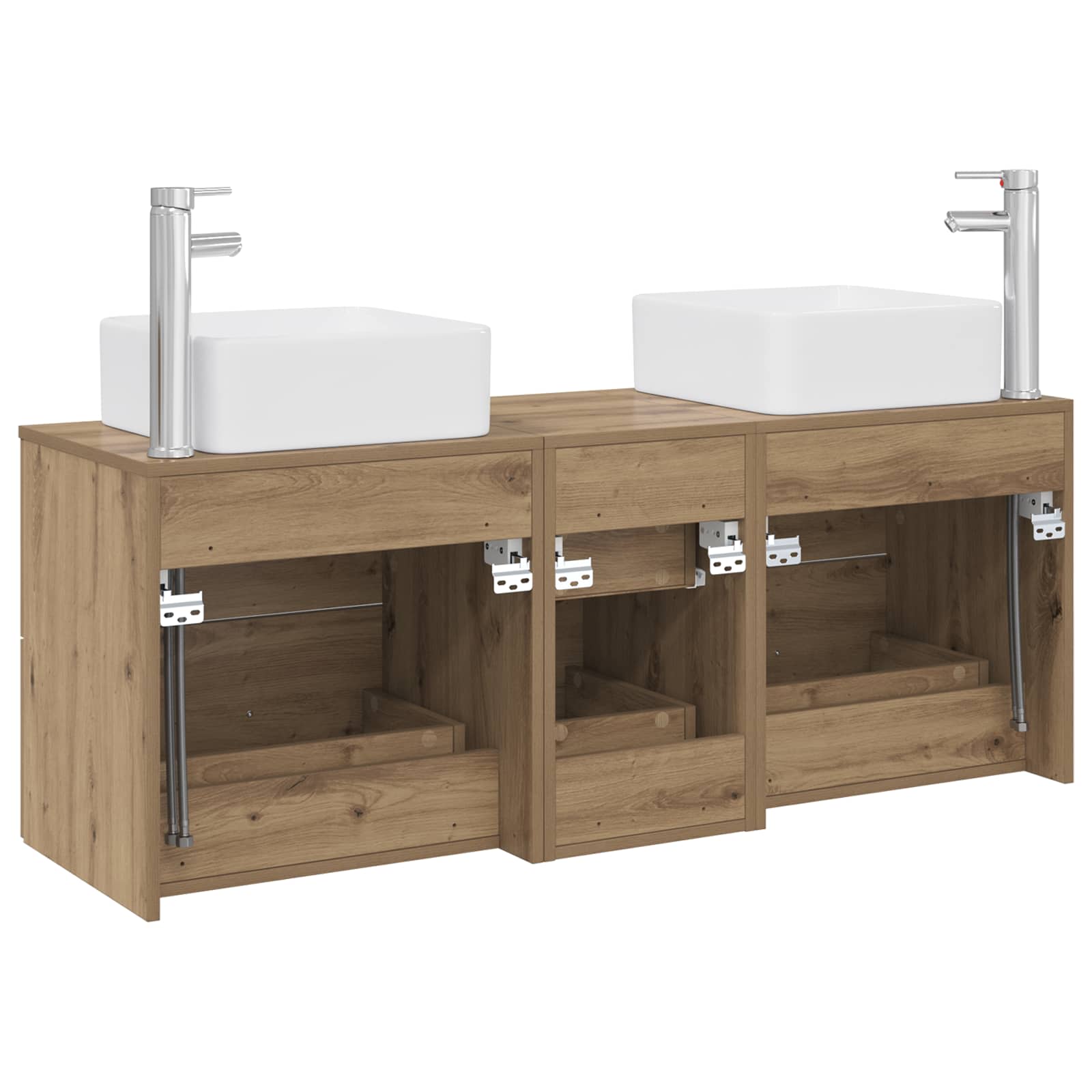 Ensemble d'armoire de salle de bain 3 pc Chêne artisanal