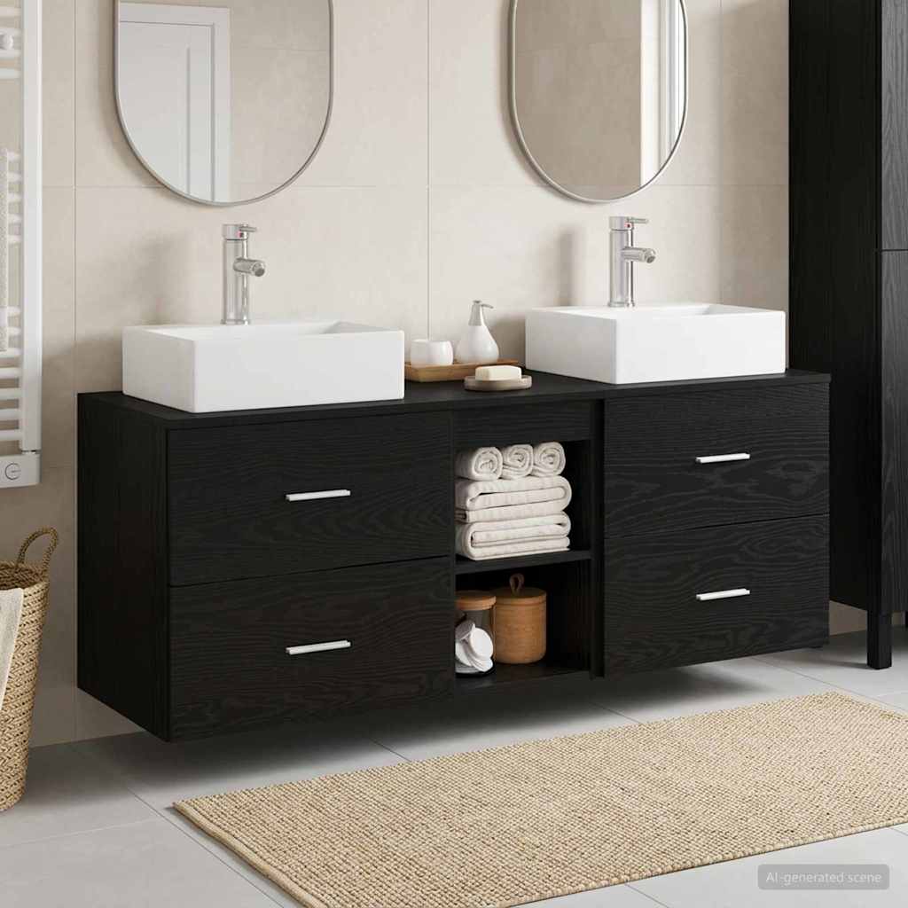 Ensemble d'armoire de salle de bain 3 pc Noir