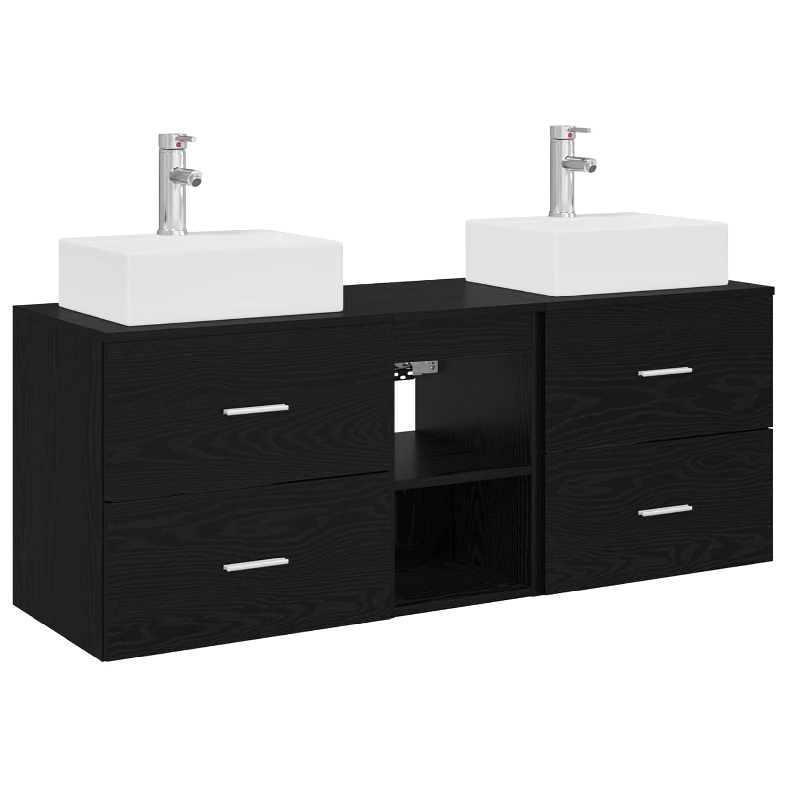 Ensemble d'armoire de salle de bain 3 pc Noir
