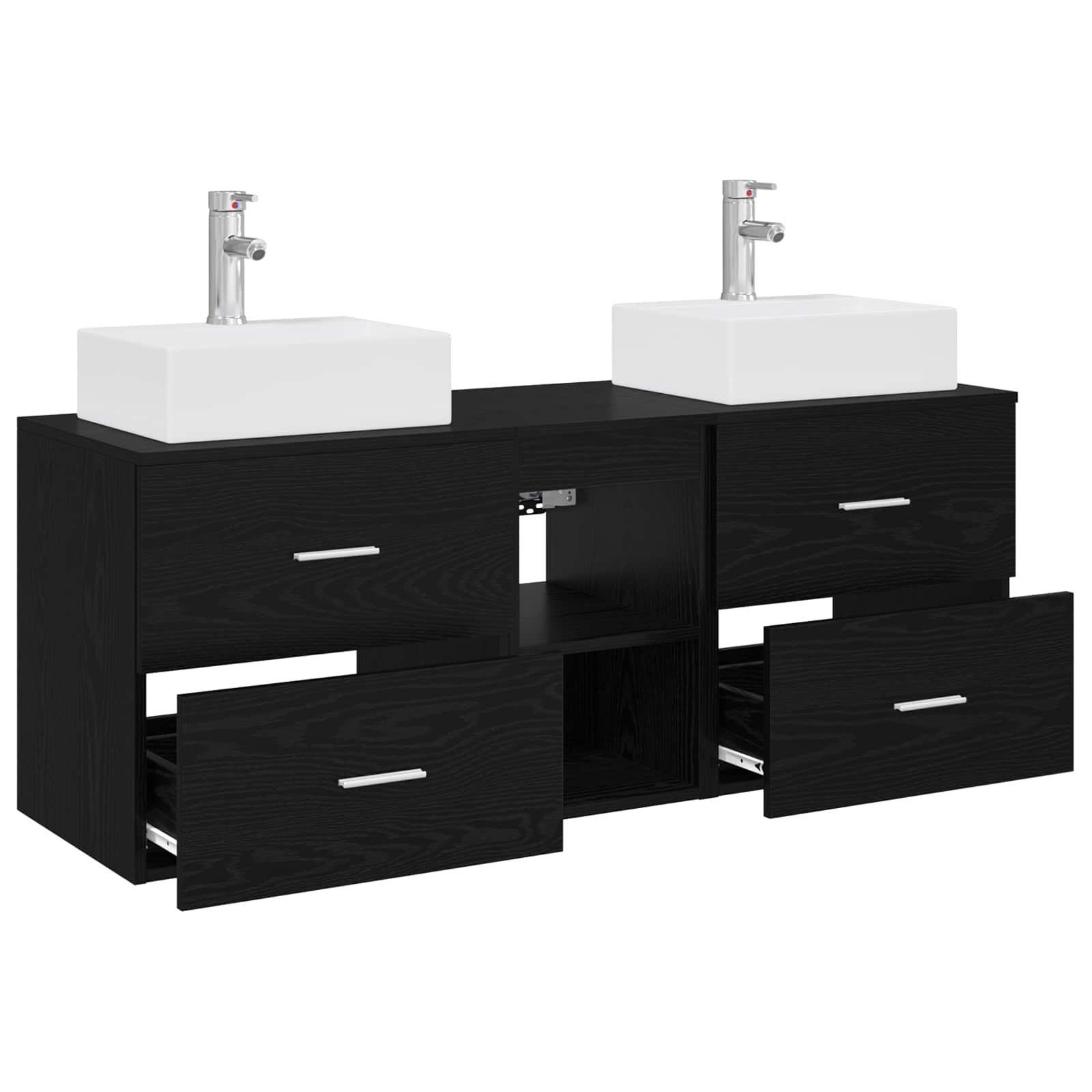 Ensemble d'armoire de salle de bain 3 pc Noir