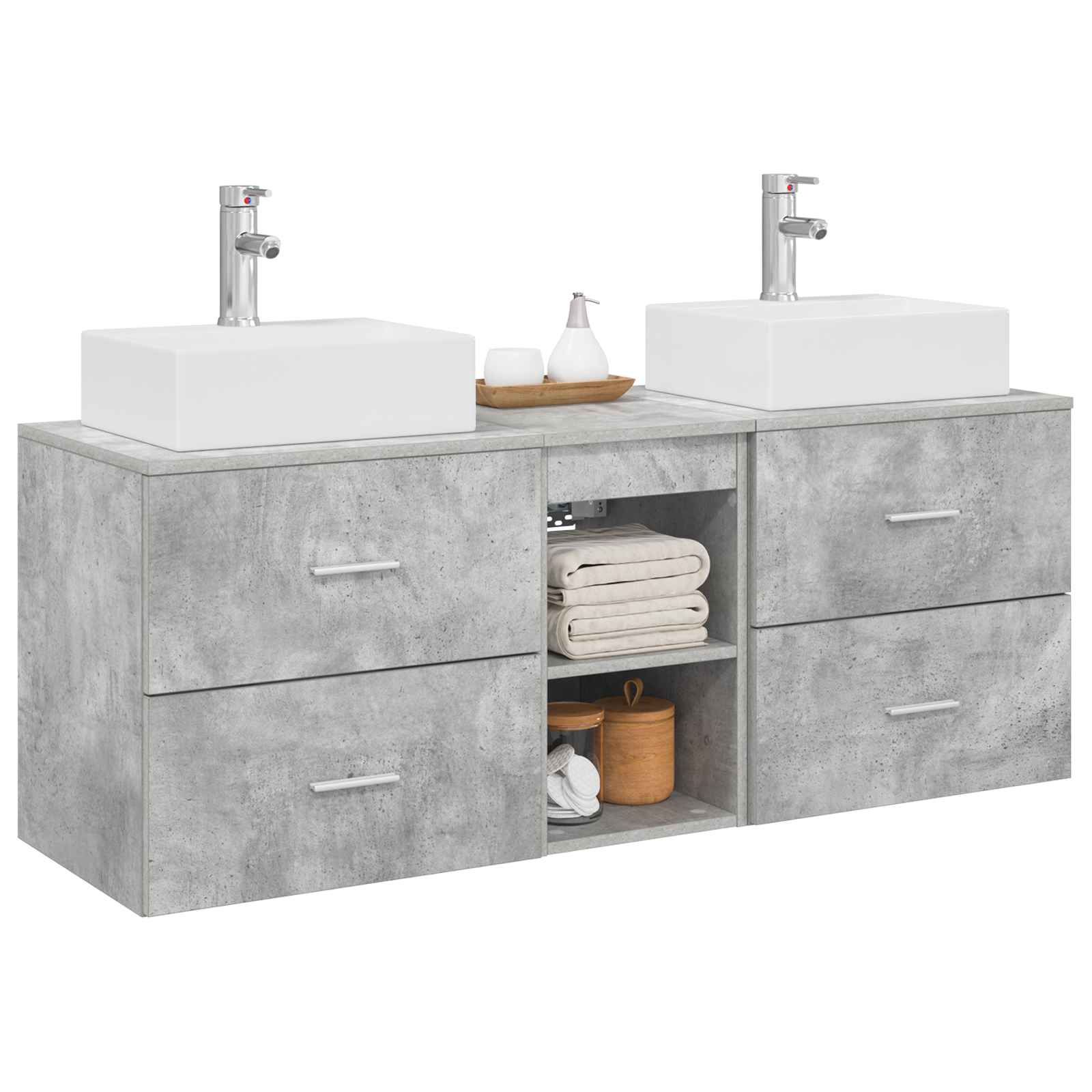 Ensemble d'armoire de salle de bain 3 pc Gris béton