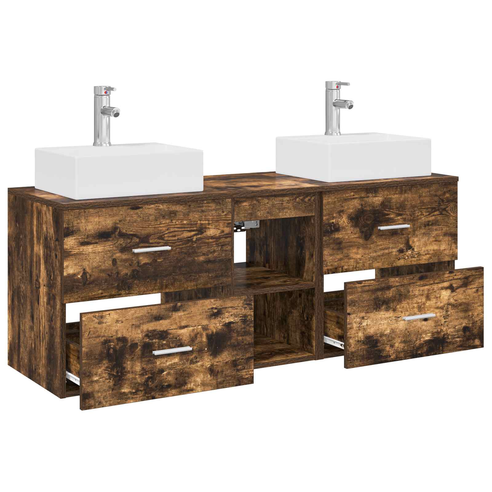 Ensemble d'armoire de salle de bain 3 pc Chêne fumé