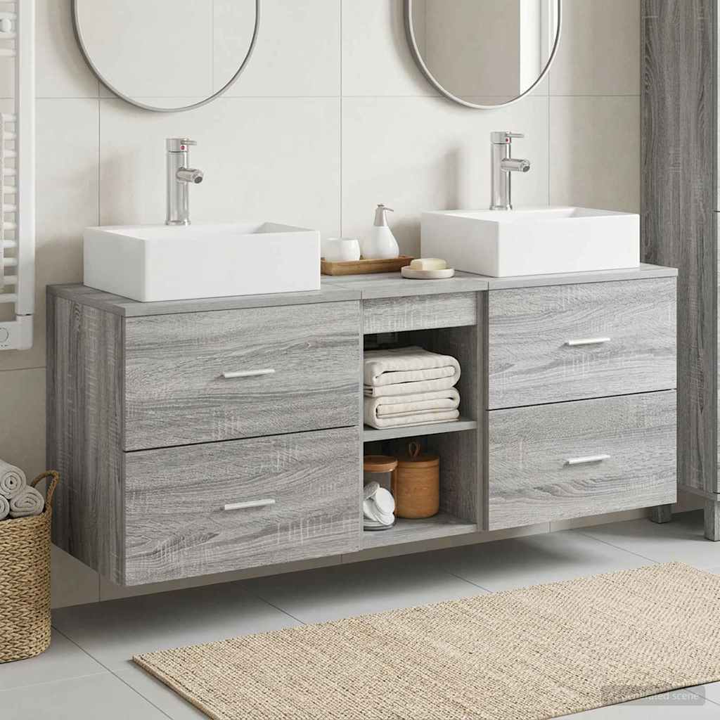 Ensemble d'armoire de salle de bain 3 pc Sonoma gris
