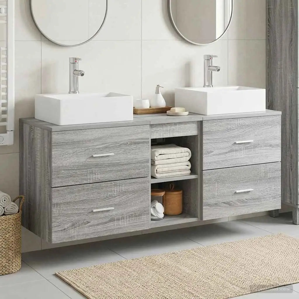 Ensemble d’armoire de salle de bain 3 pc Sonoma gris - XIOS