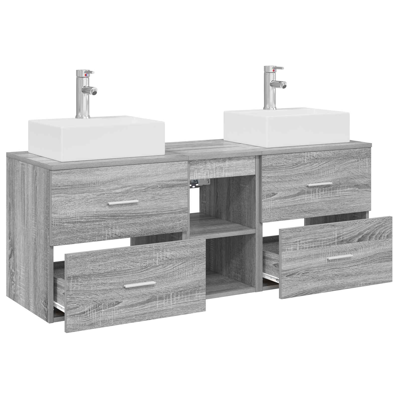 Ensemble d'armoire de salle de bain 3 pc Sonoma gris