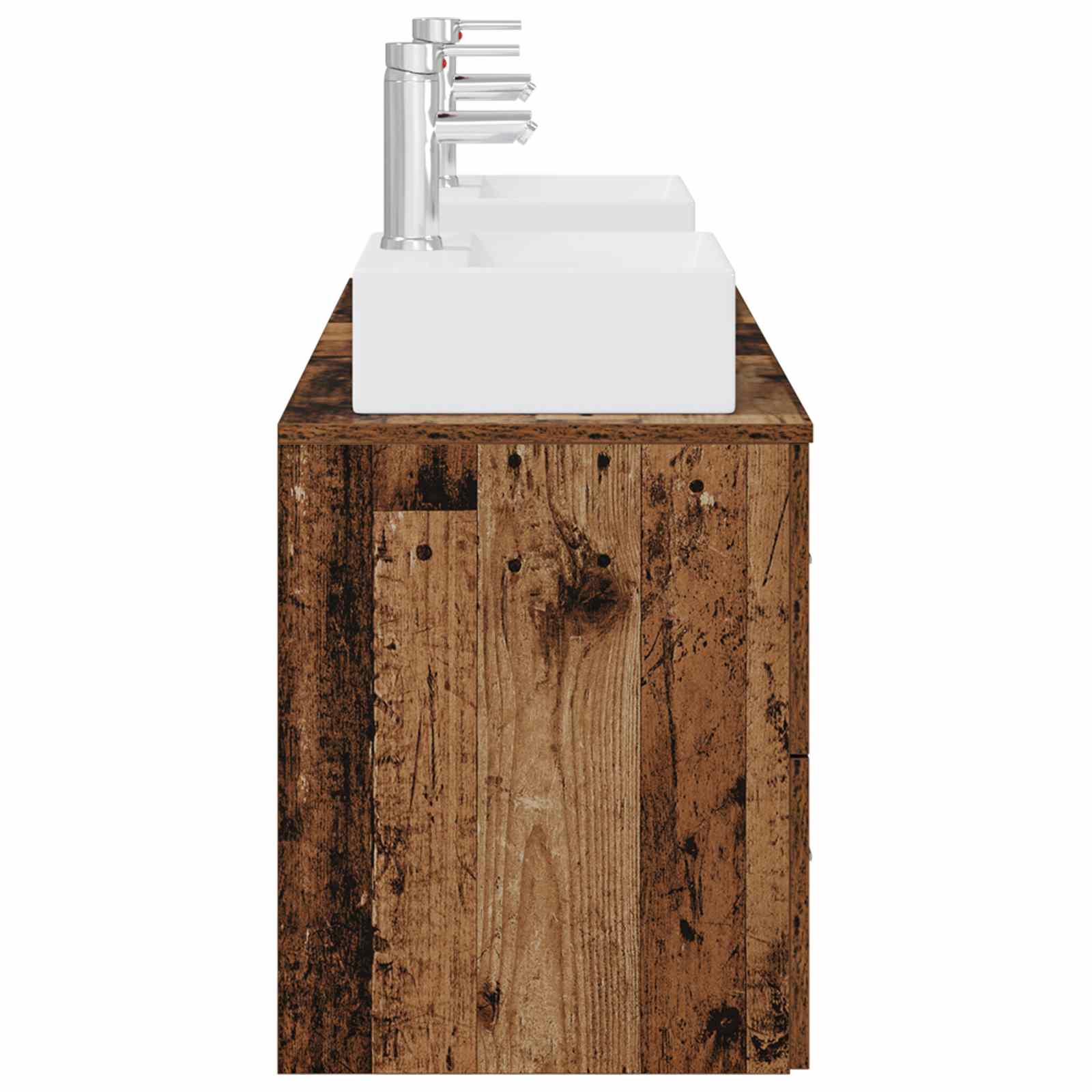 Ensemble d'armoire de salle de bain 3 pc Bois ancien