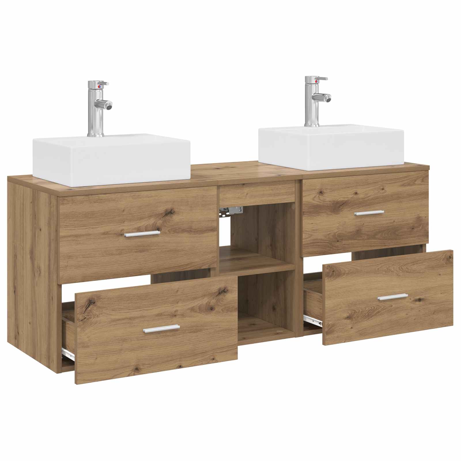 Ensemble d'armoire de salle de bain 3 pc Chêne artisanal