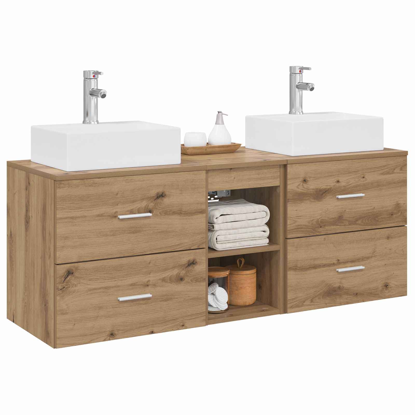 Ensemble d'armoire de salle de bain 3 pc Chêne artisanal