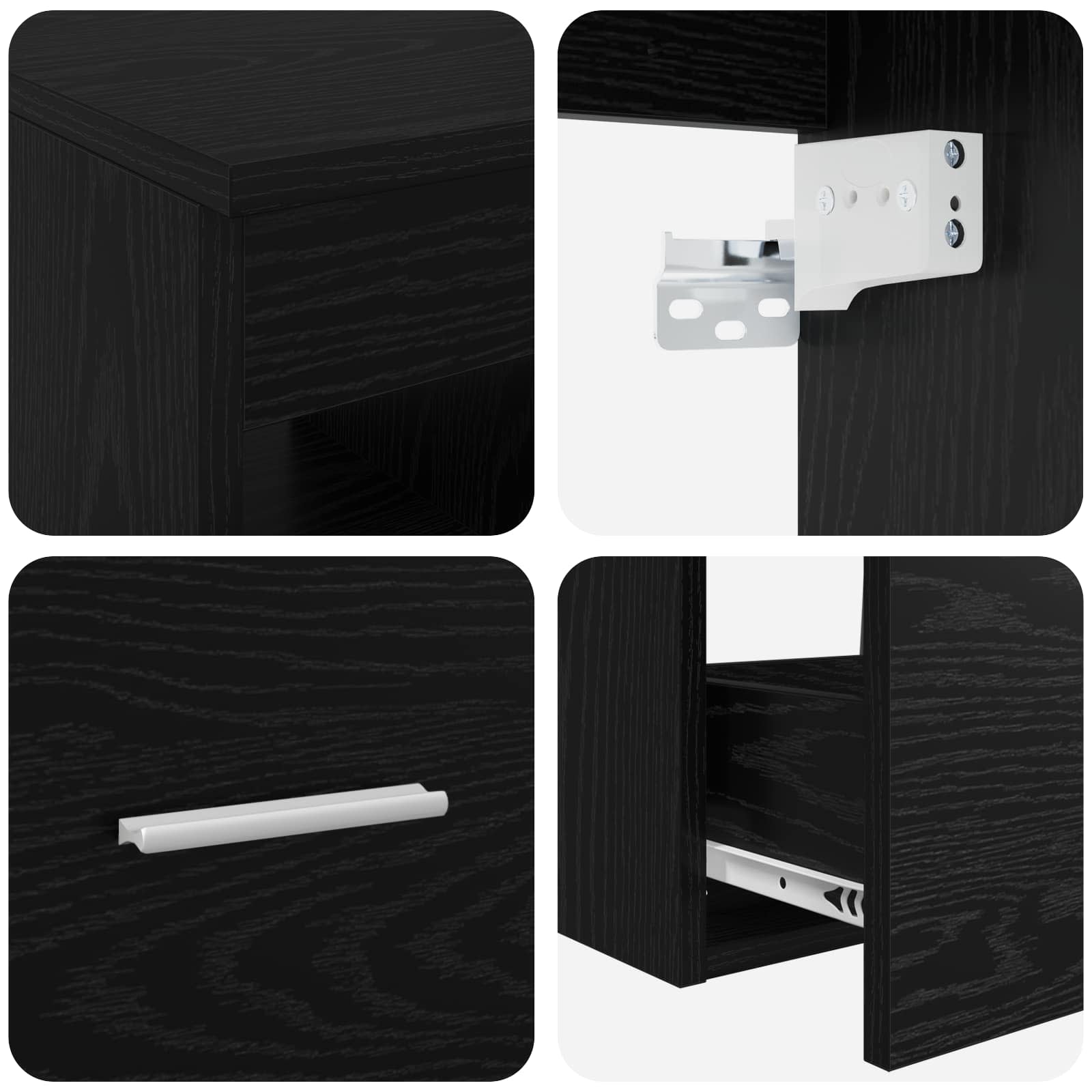 Ensemble d'armoire de salle de bain 3 pc Noir