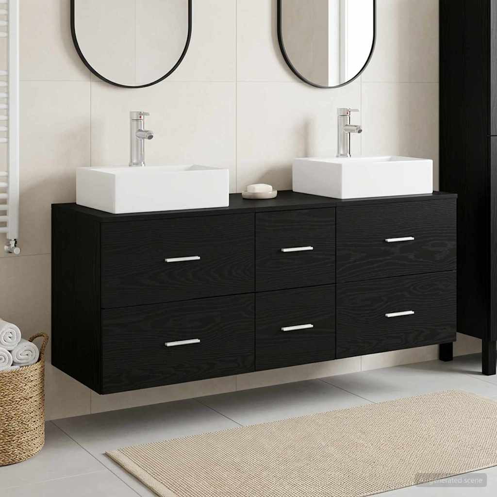 Ensemble d'armoire de salle de bain 3 pc Noir