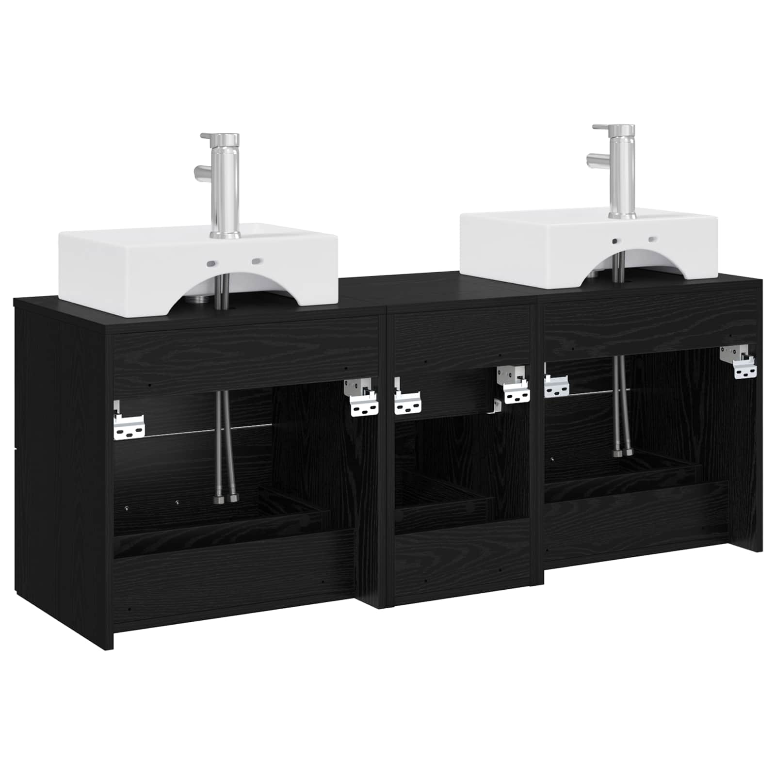 Ensemble d'armoire de salle de bain 3 pc Noir