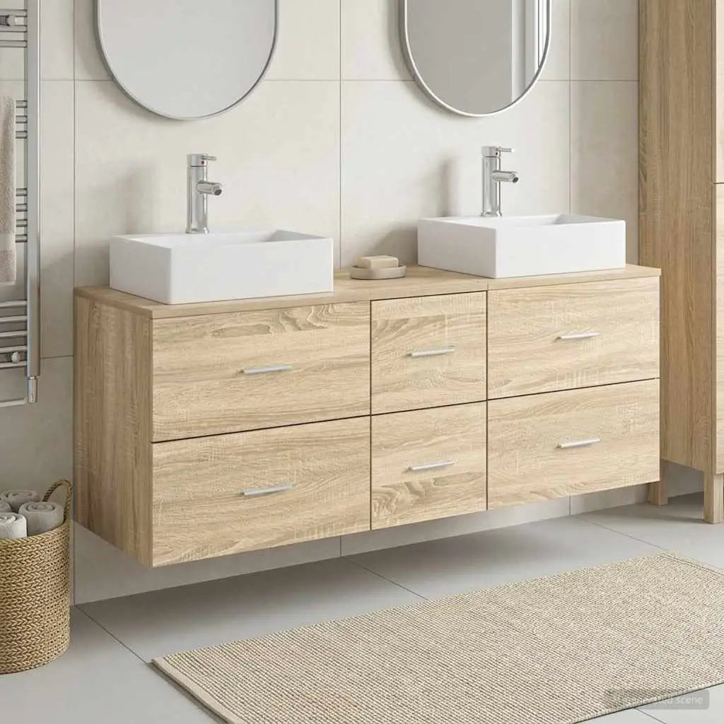 Ensemble d’armoire de salle de bain 3 pc Chêne Sonoma - XIOS