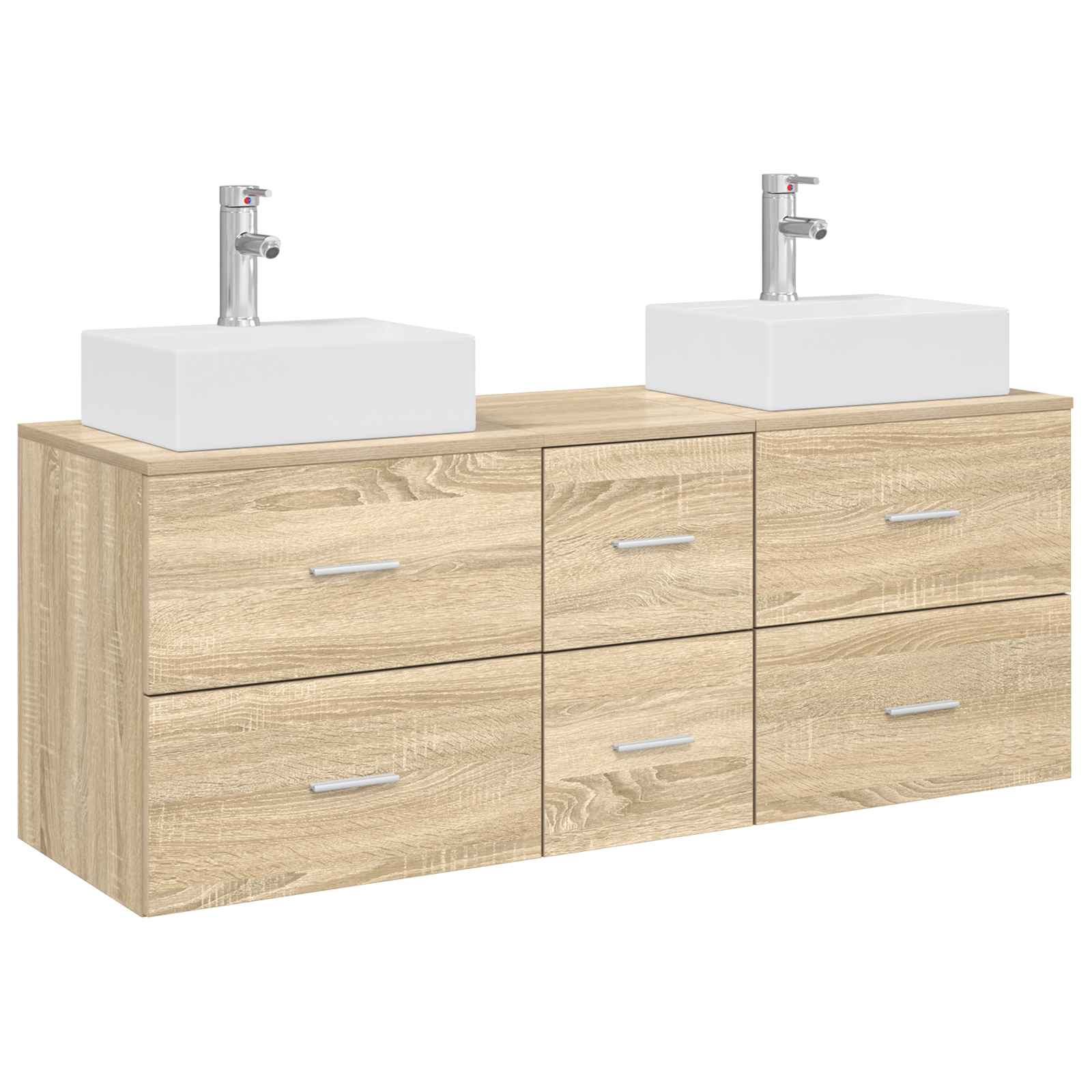 Ensemble d'armoire de salle de bain 3 pc Chêne Sonoma