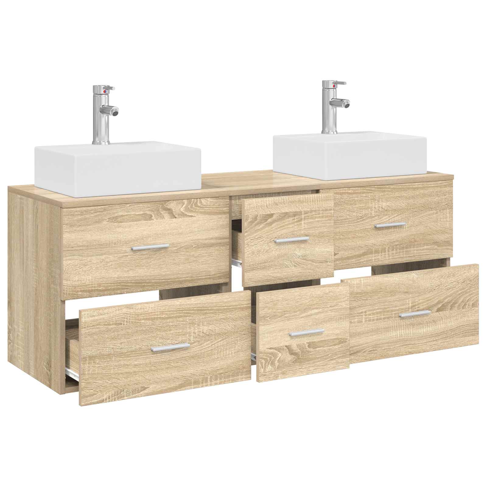 Ensemble d'armoire de salle de bain 3 pc Chêne Sonoma