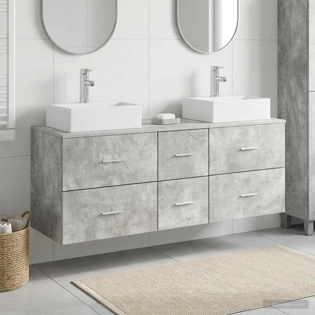 Ensemble d'armoire de salle de bain 3 pc Gris béton