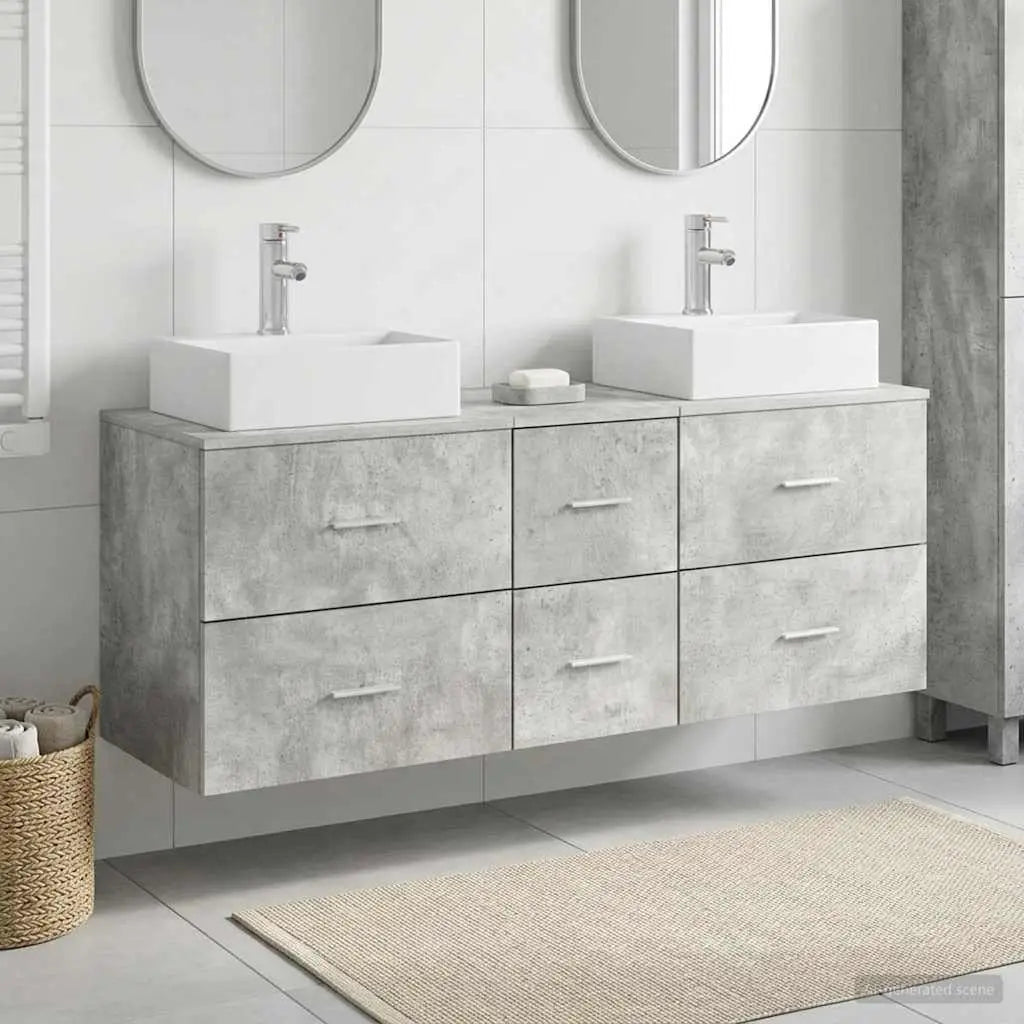 Ensemble d’armoire de salle de bain 3 pc Gris béton - XIOS