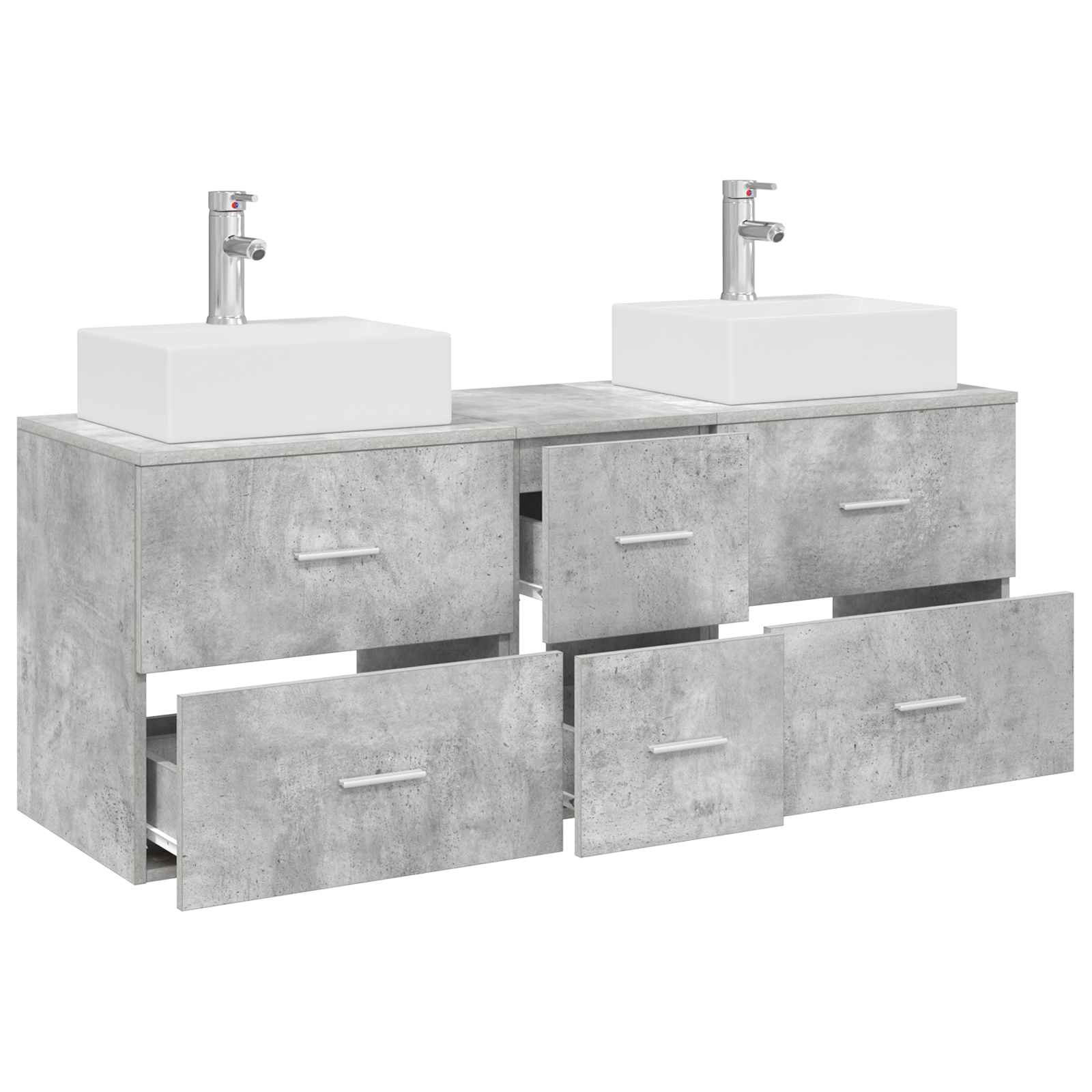 Ensemble d'armoire de salle de bain 3 pc Gris béton