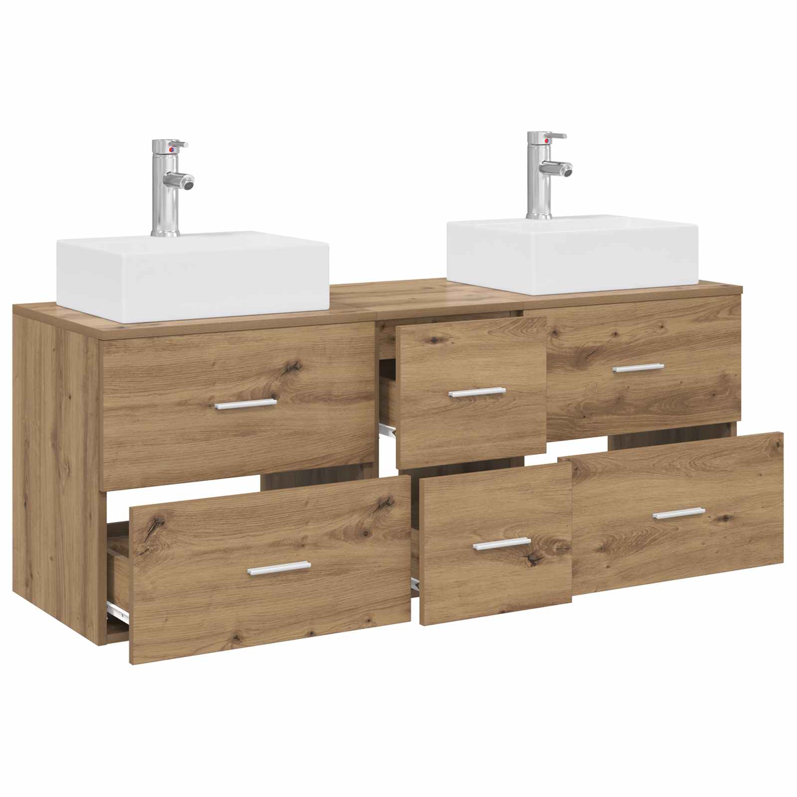 Ensemble d'armoire de salle de bain 3 pc Chêne artisanal