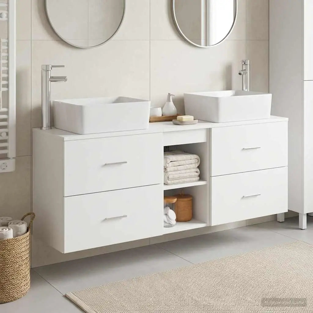 Ensemble d’armoire de salle de bain 3 pc Blanc 136 x 35 x 80 cm - XIOS