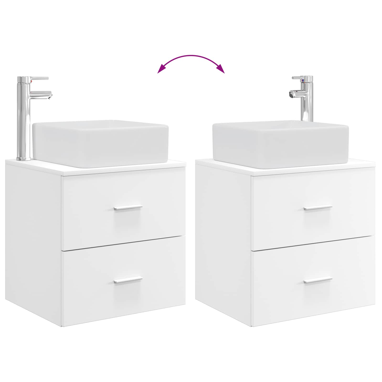 Ensemble d'armoire de salle de bain 3 pc Blanc