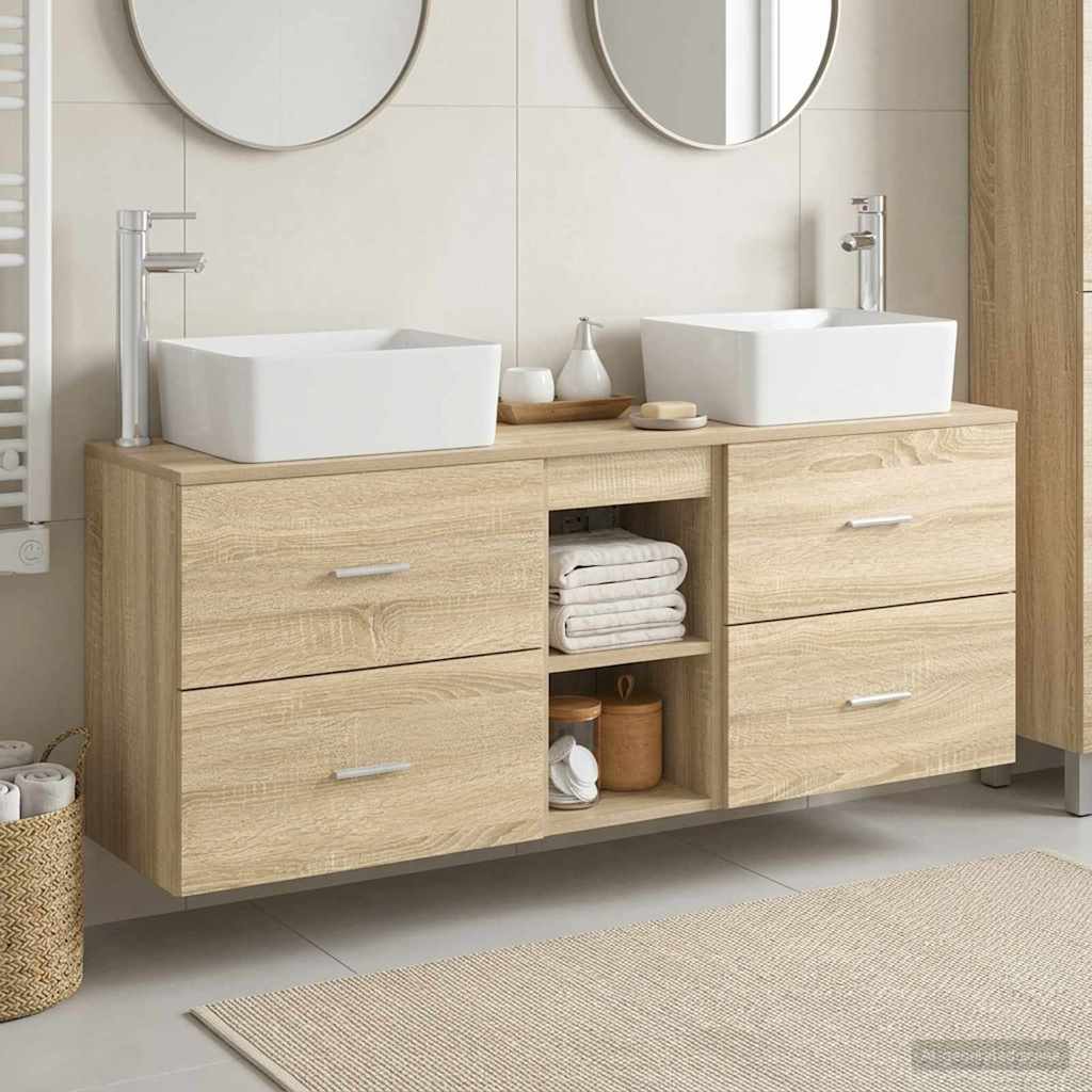 Ensemble d'armoire de salle de bain 3 pc Chêne Sonoma