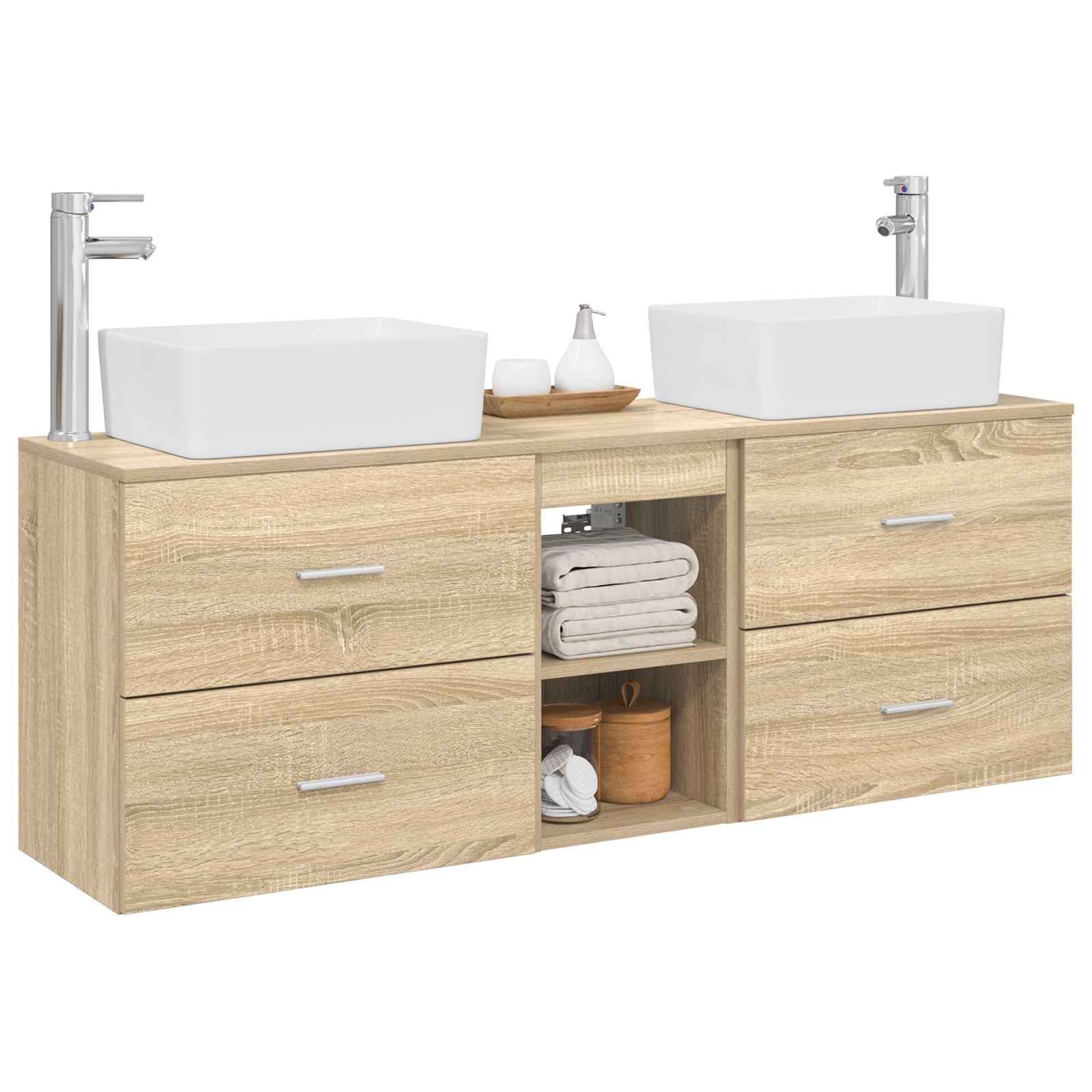 Ensemble d'armoire de salle de bain 3 pc Chêne Sonoma